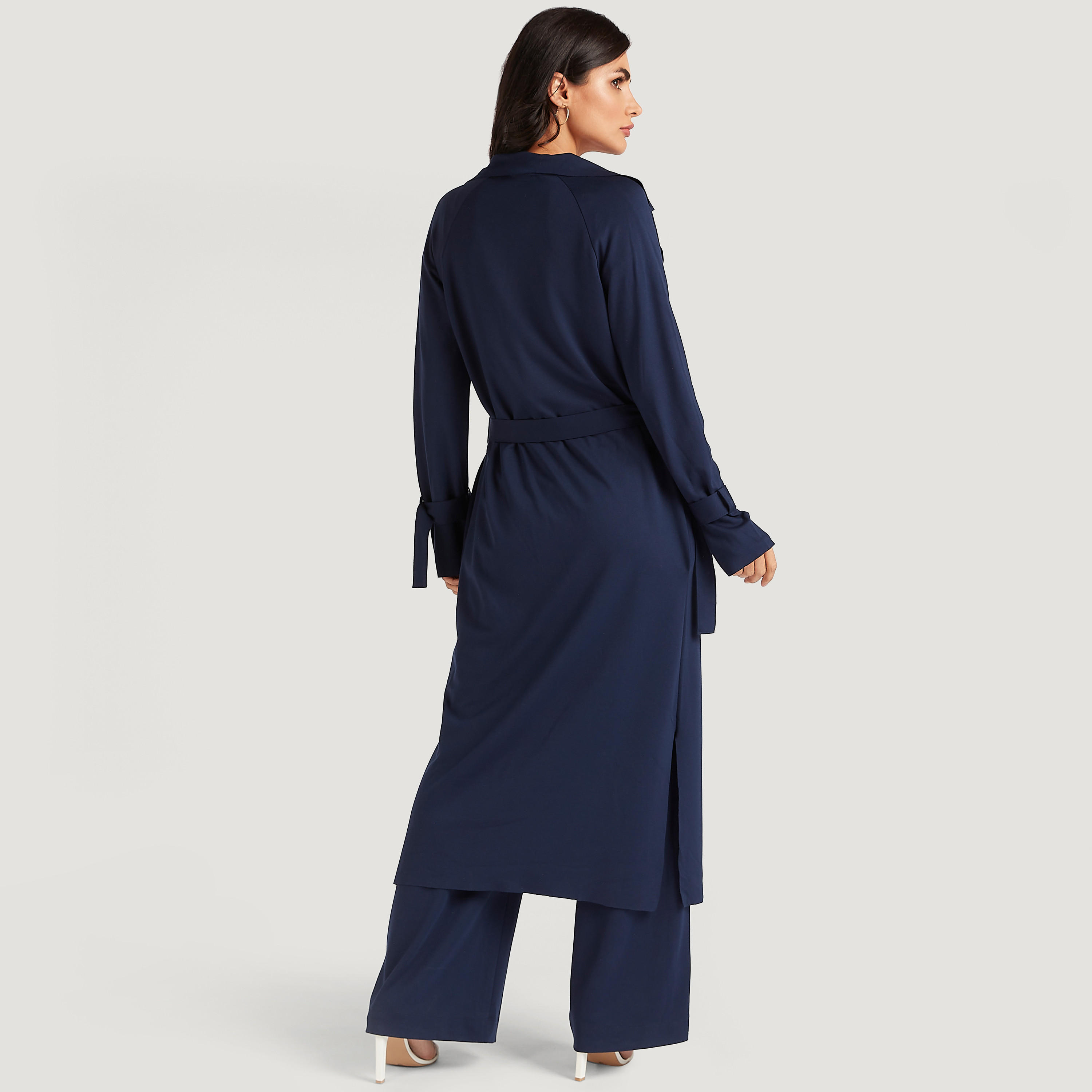 Solid Trench Coat with Long Sleeves and Tie-Up Belt-women-clothing-coatsandjackets-coats-image-4