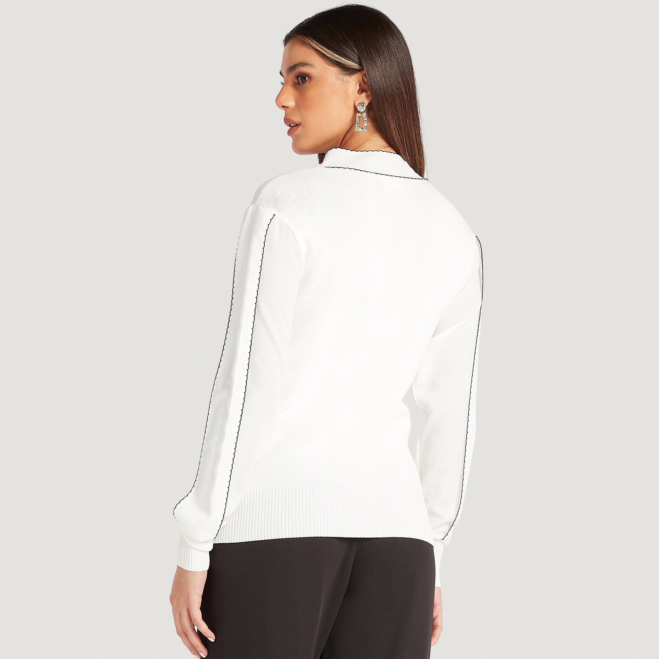 كنزة سادة بأكمام طويلة وياقة برباط-women-clothing-cardigansandjumpers-jumpers-image-4