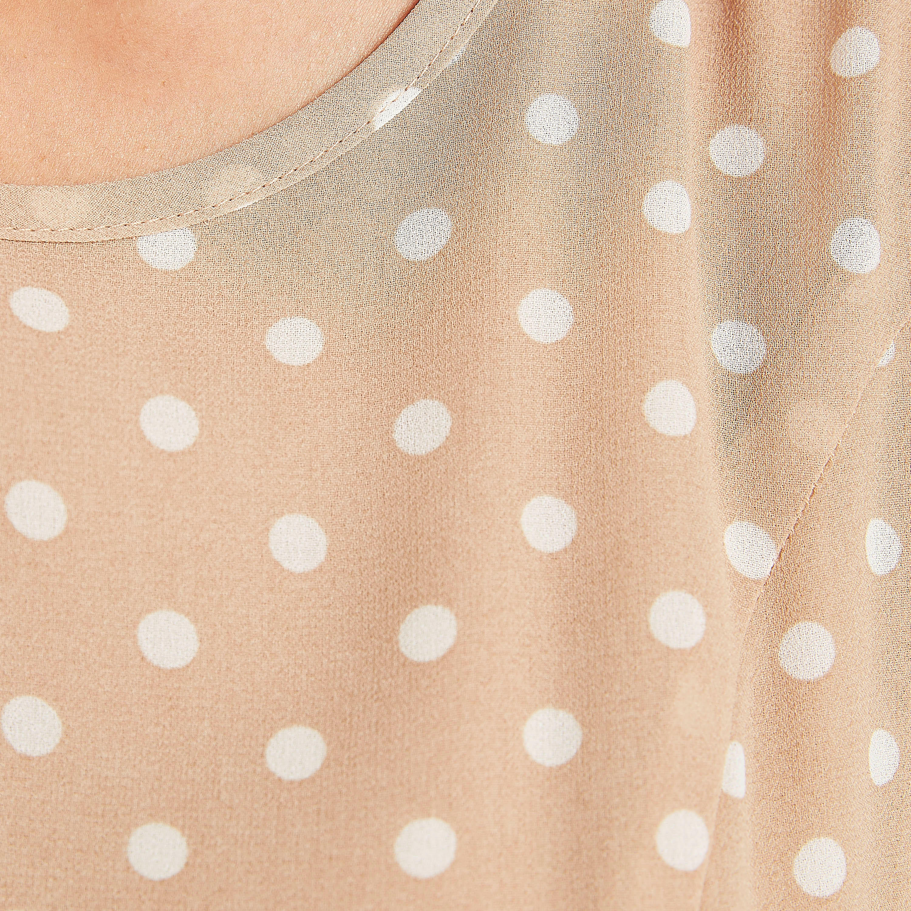 فستان طويل إيه لاين منقّط بأكمام طويلة وحزام-women-clothing-dresses-image-5