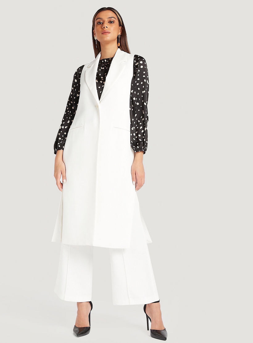 Sleeveless Trench Coat with Side Slits-women-clothing-coatsandjackets-coats-image-1