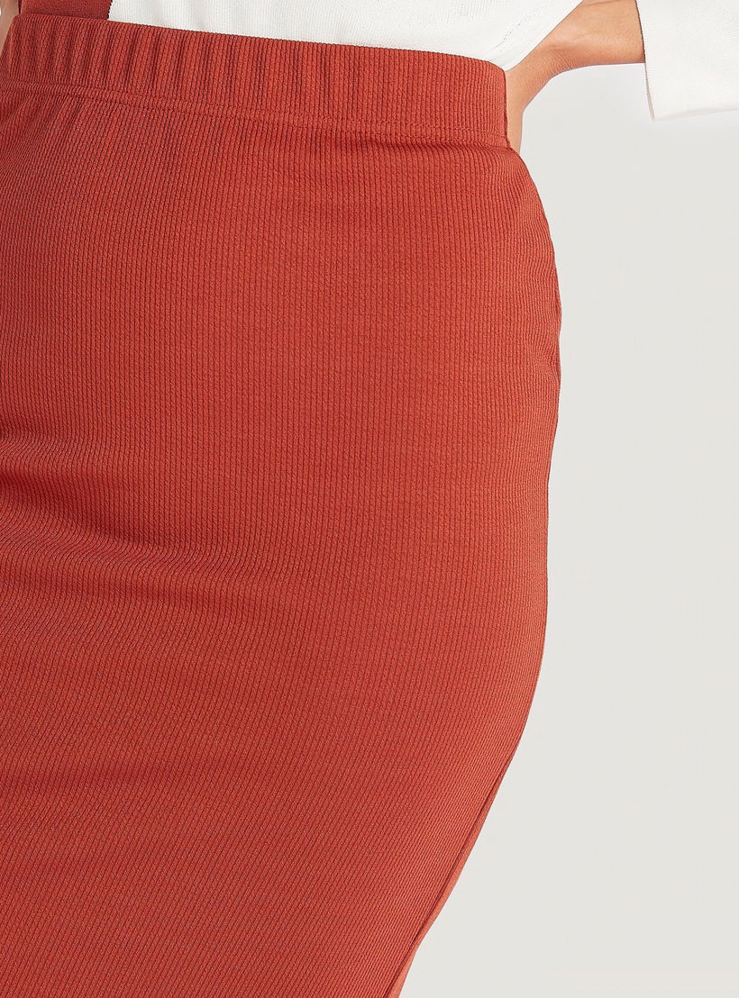 تنّورة ميدي بقصّة ضيّقة مضلّعة بخصر مطّاطي-women-clothing-bottoms-skirts-image-6
