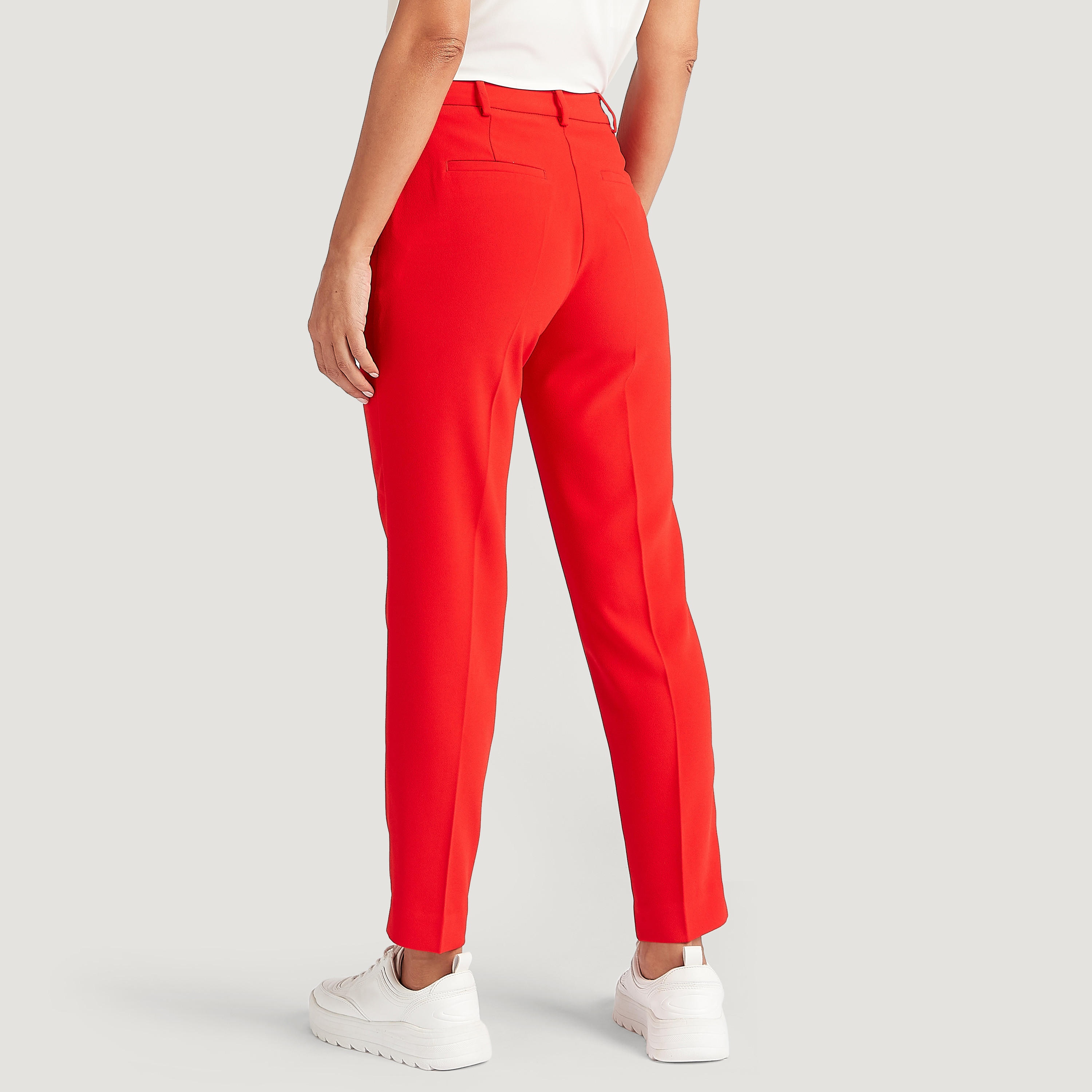 Solid Slim Fit Mid-Rise Trousers with Pockets-women-clothing-bottoms-trousers-image-4