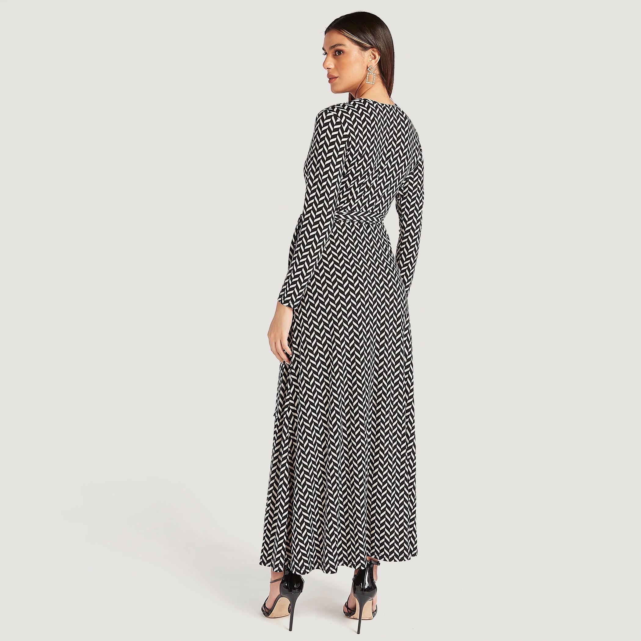 Printed Maxi A-line Dress with Long Sleeves and Pockets-women-clothing-dresses-image-4
