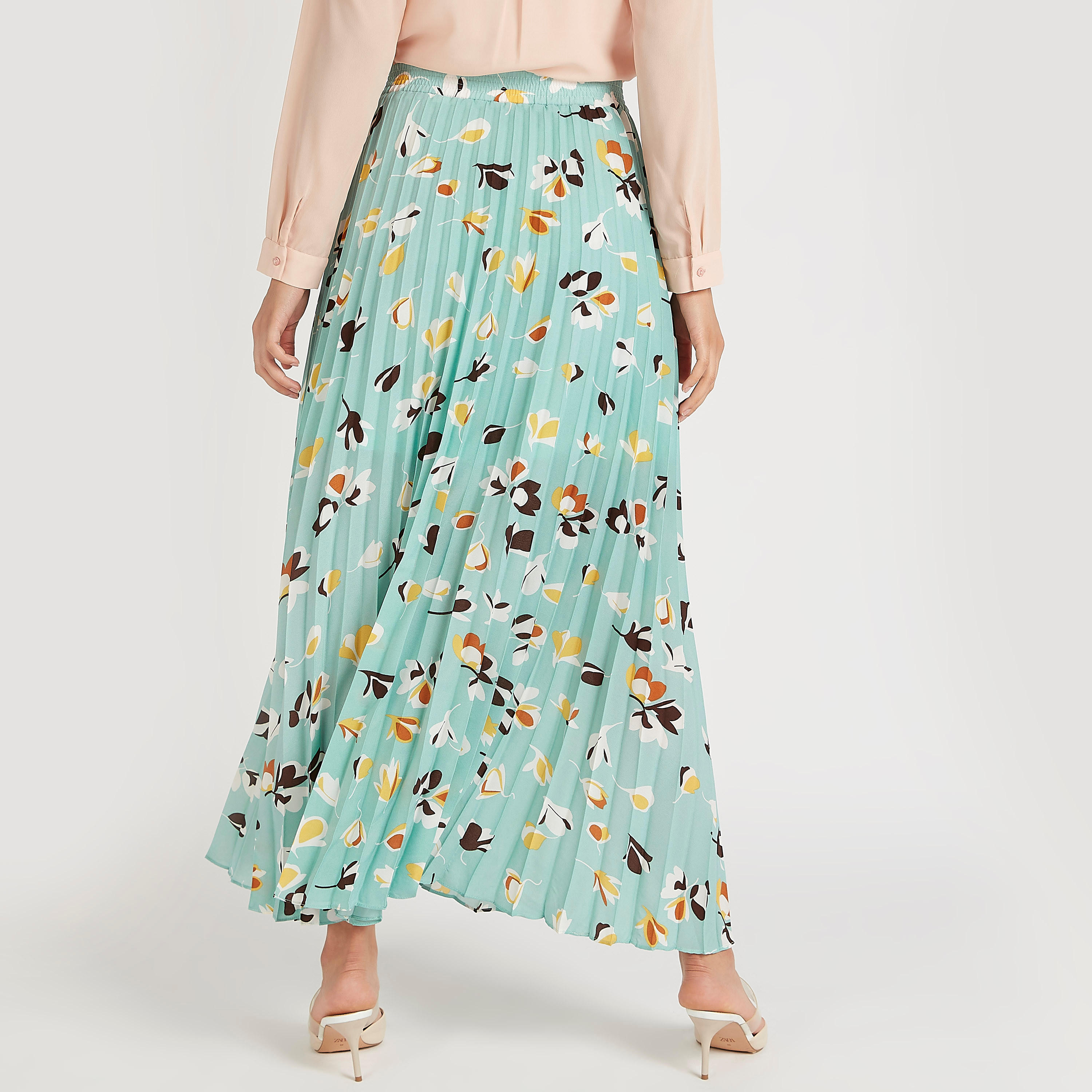 فستان طويل إيه لاين بثنايا وطبعات أزهار-women-clothing-bottoms-skirts-image-4