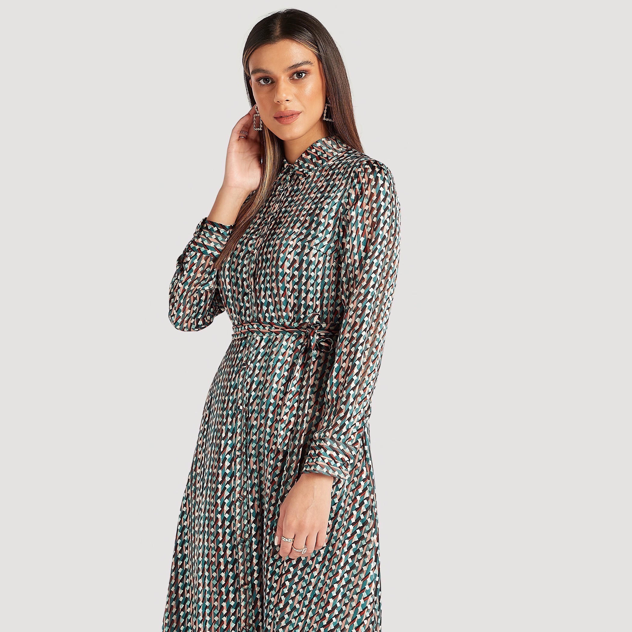 فستان إيه لاين طويل بأكمام طويلة وطبعات-women-clothing-dresses-image-2
