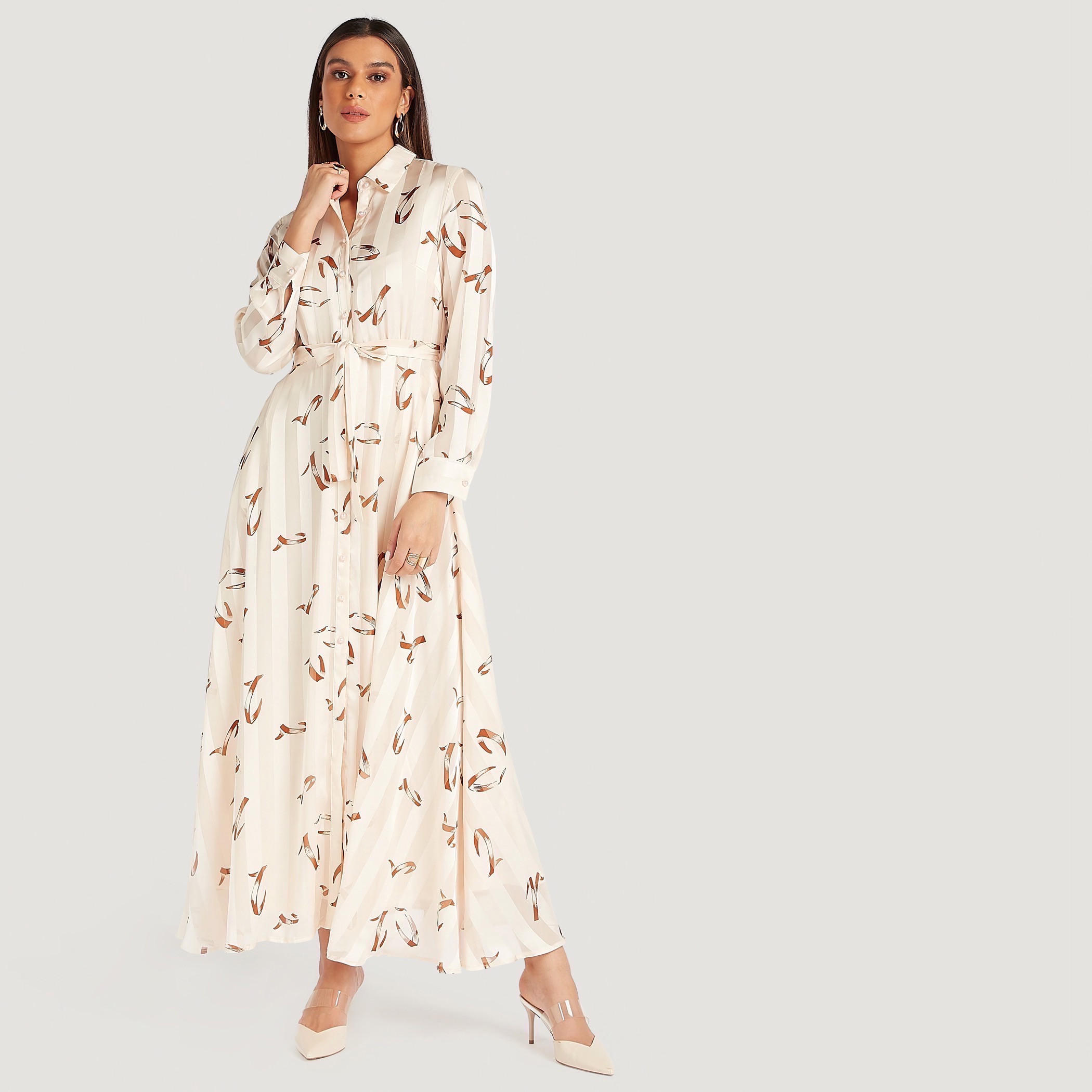 فستان طويل ايه لاين بأكمام طويلة وأربطة وطبعات-women-clothing-dresses-image-7