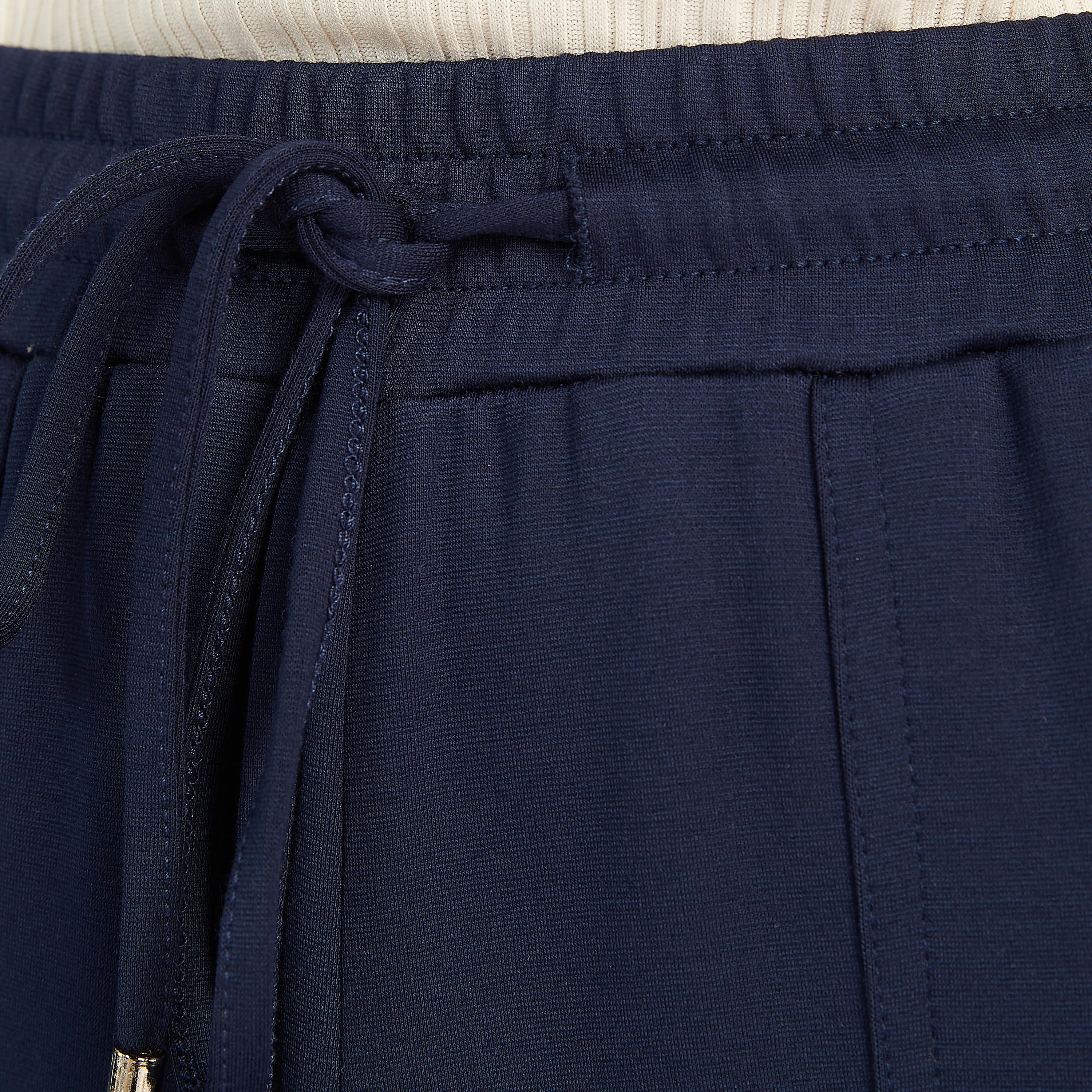 بنطلون سادة بساق واسعة وخصر مطّاطي متوسّط الارتفاع وجيوب-women-clothing-bottoms-trousers-image-5