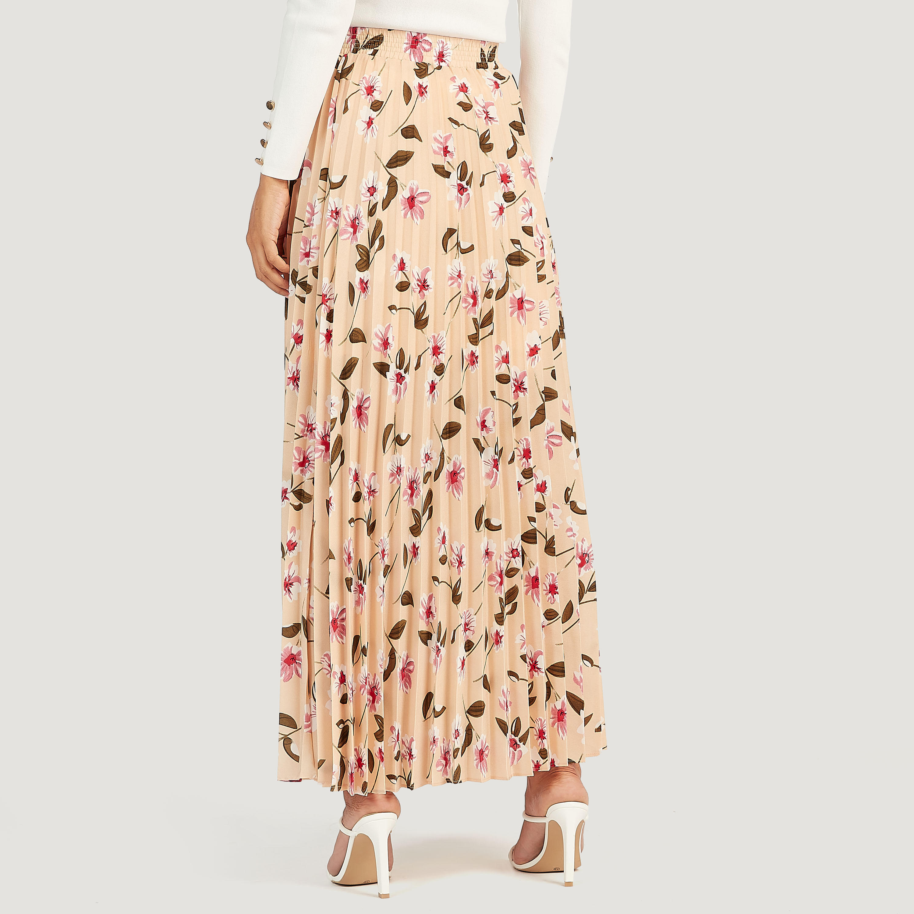تنّورة طويلة إيه لاين بكسرات وطبعات أزهار-women-clothing-bottoms-skirts-image-4