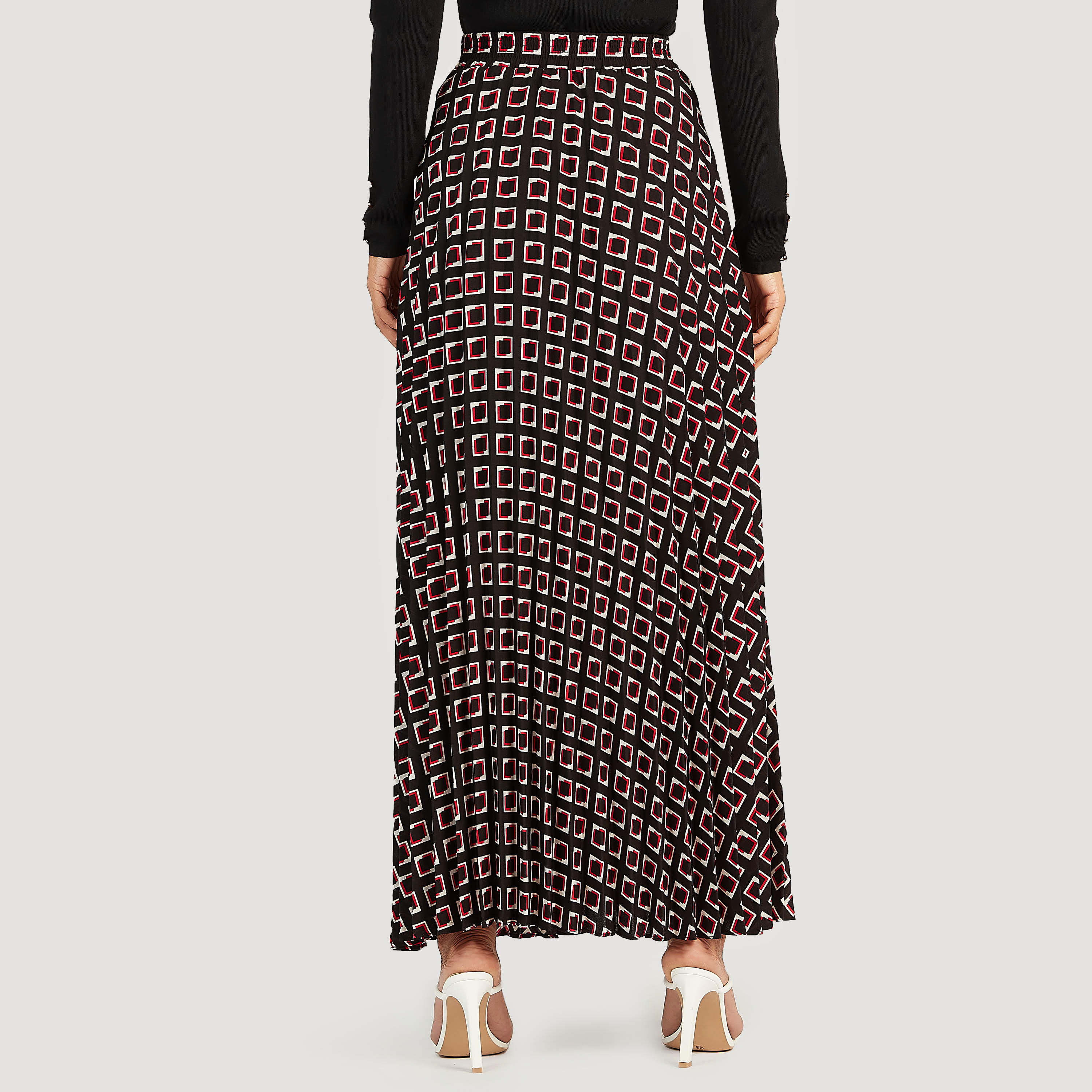 Printed Pleated Maxi A-line Skirt-women-clothing-bottoms-skirts-image-4