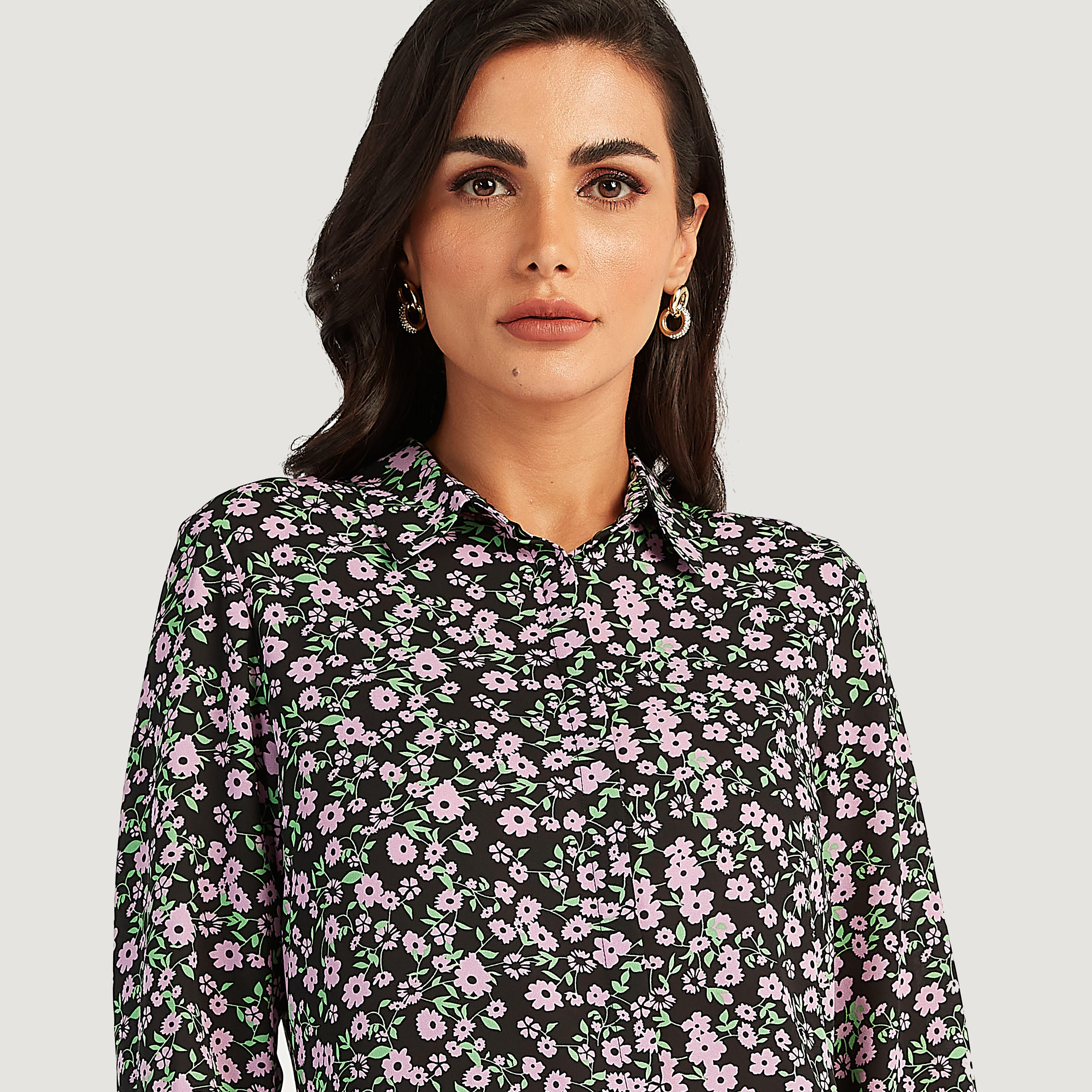 قميص بطبعات أزهار وياقة عادية وأكمام طويلة-women-clothing-shirtsandblouses-shirts-image-5