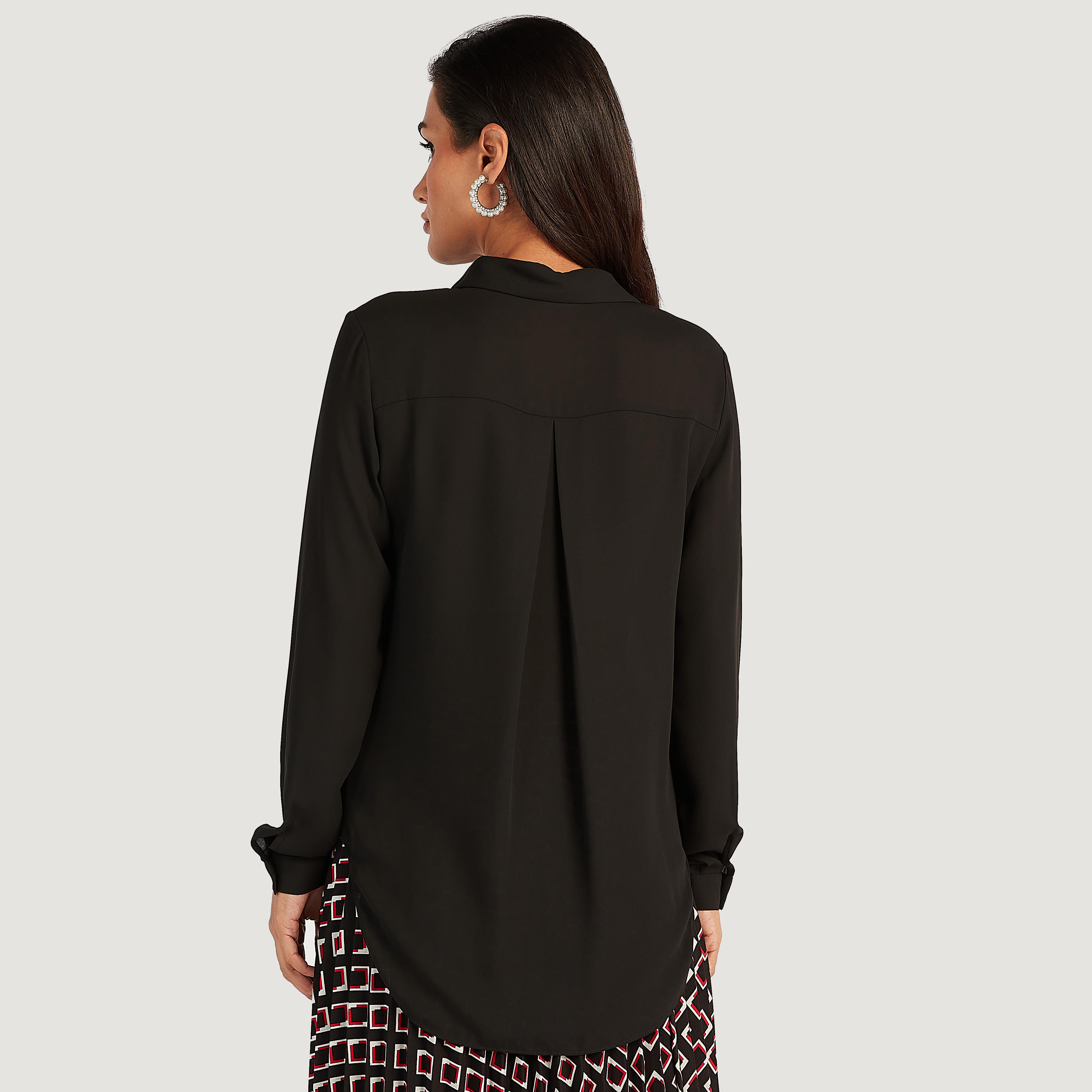 Solid Shirt with Collar and Long Sleeves-women-clothing-shirtsandblouses-shirts-image-4