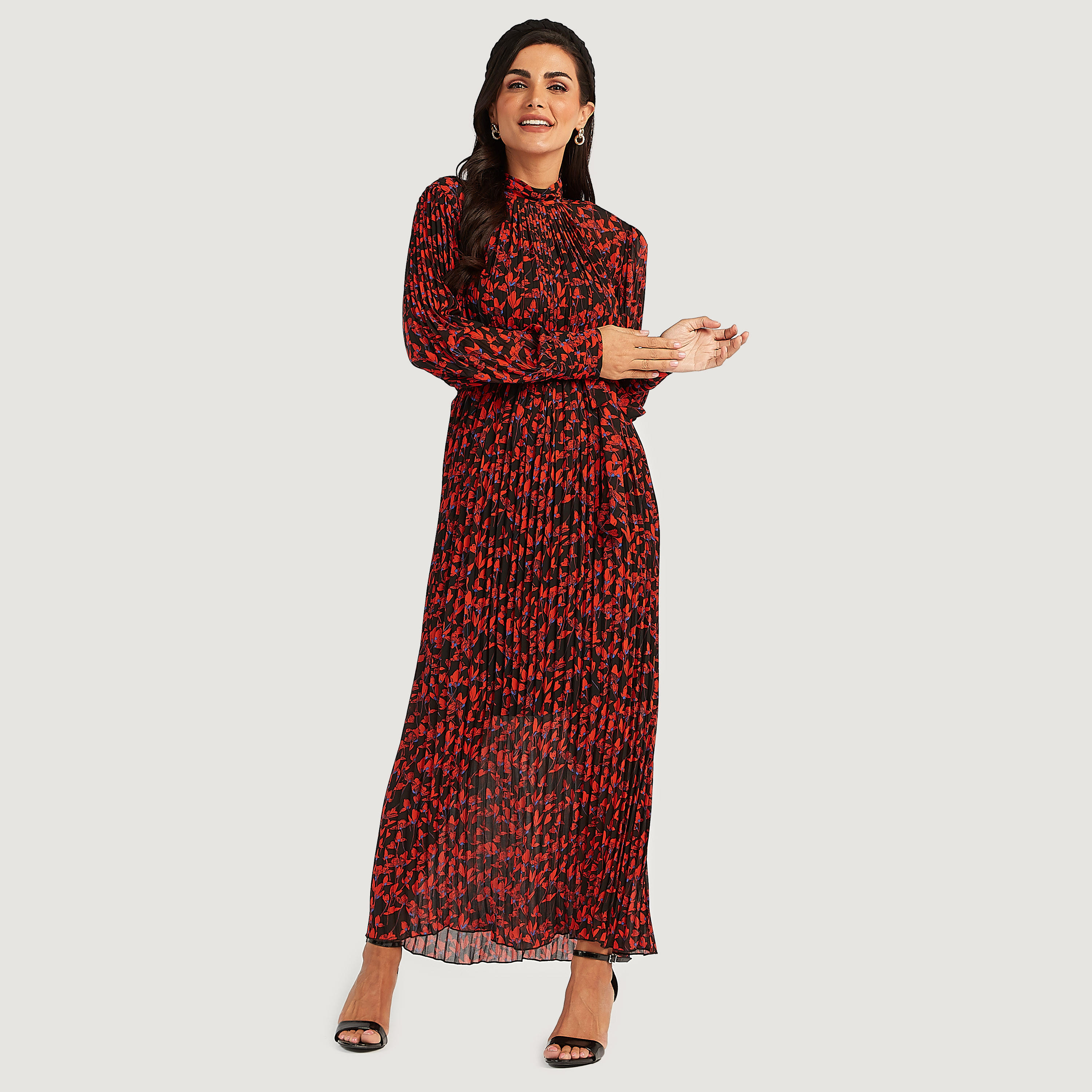 فستان طويل بطبعات أزهار وأكمام طويلة وأربطة-women-clothing-dresses-image-2