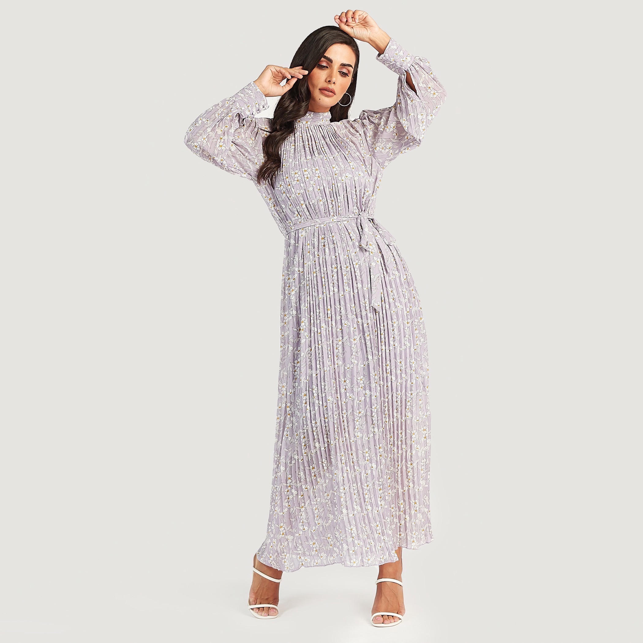 فستان إيه لاين طويل بطبعات أزهار وأكمام طويلة-women-clothing-dresses-image-5