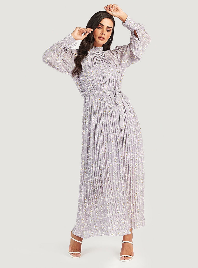 فستان إيه لاين طويل بطبعات أزهار وأكمام طويلة-women-clothing-dresses-image-5
