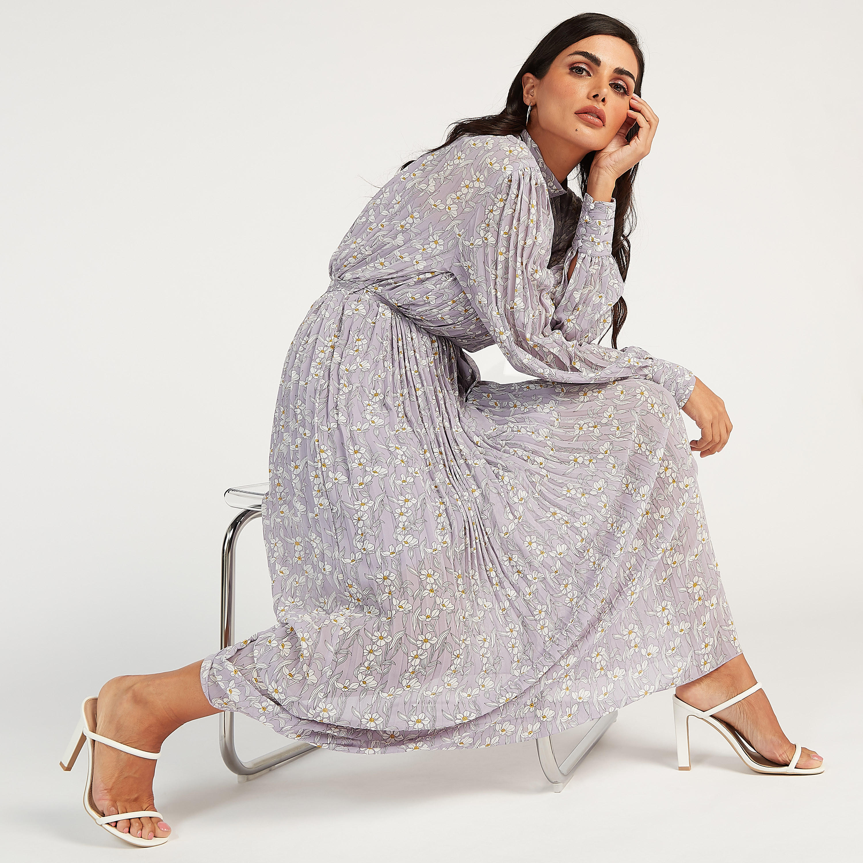 فستان إيه لاين طويل بطبعات أزهار وأكمام طويلة-women-clothing-dresses-image-4