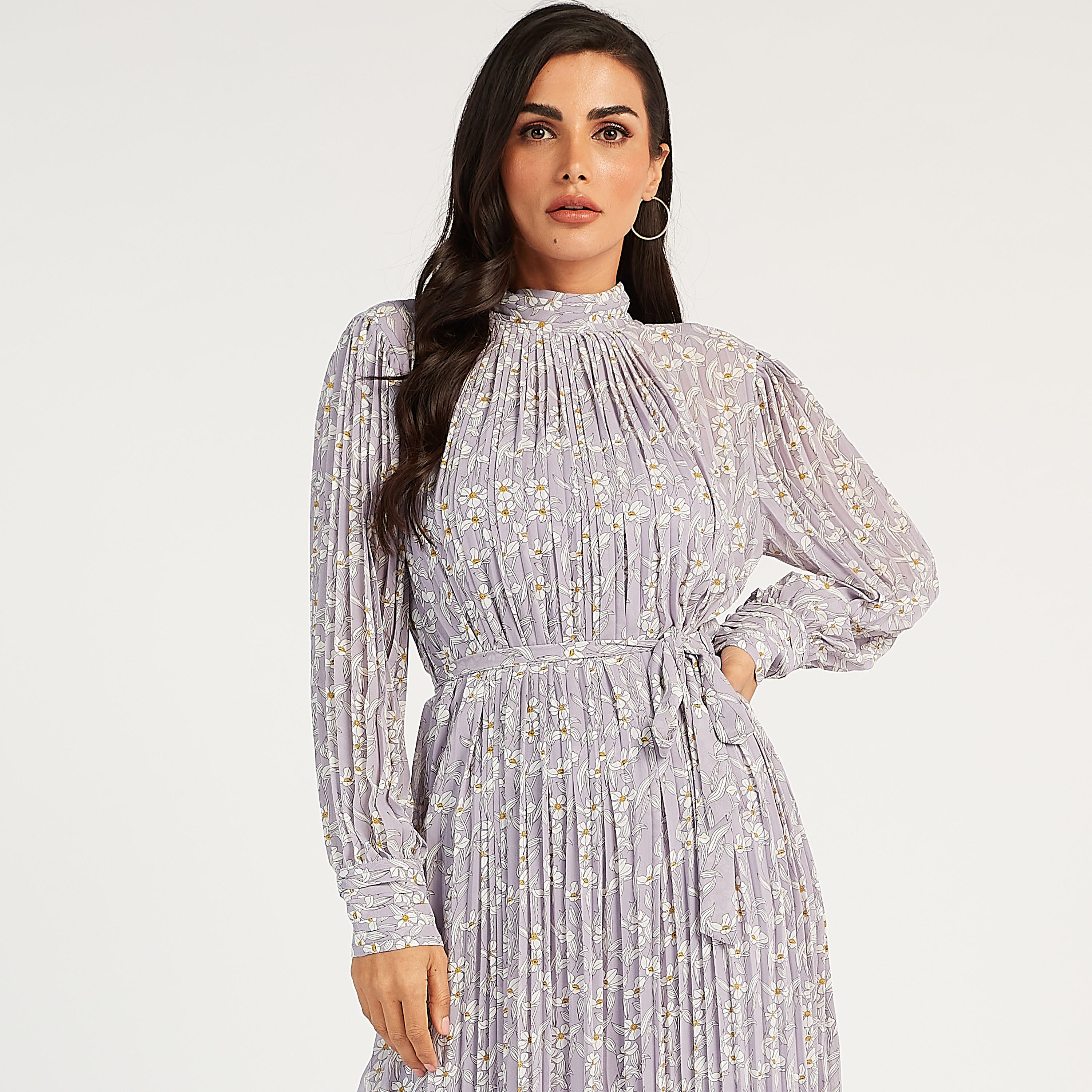 فستان إيه لاين طويل بطبعات أزهار وأكمام طويلة-women-clothing-dresses-image-3