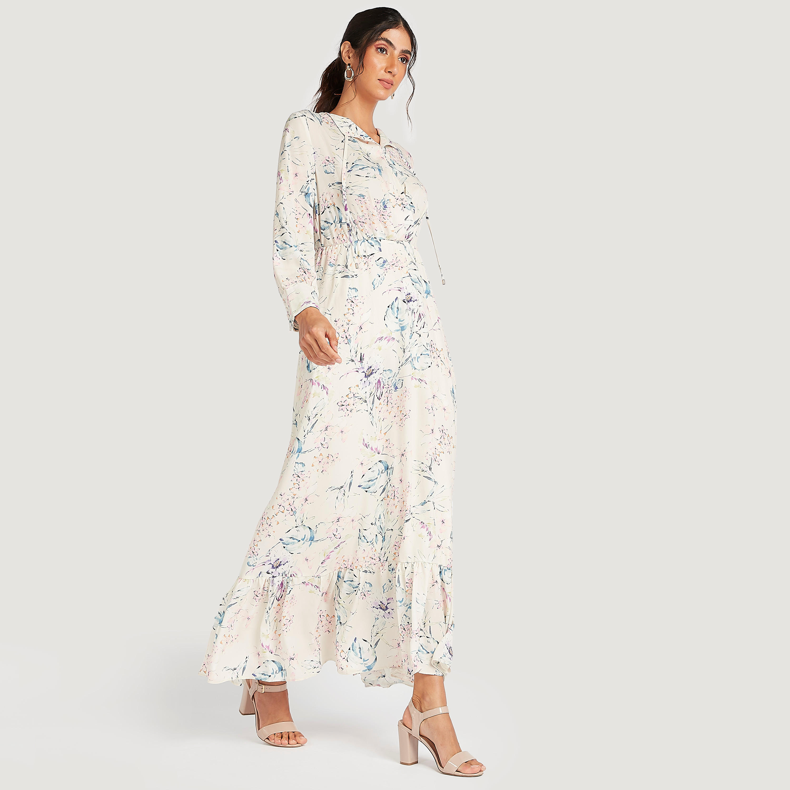 فستان إيه لاين طويل بطبعات أزهار وأكمام طويلة وجيوب-women-clothing-dresses-image-2