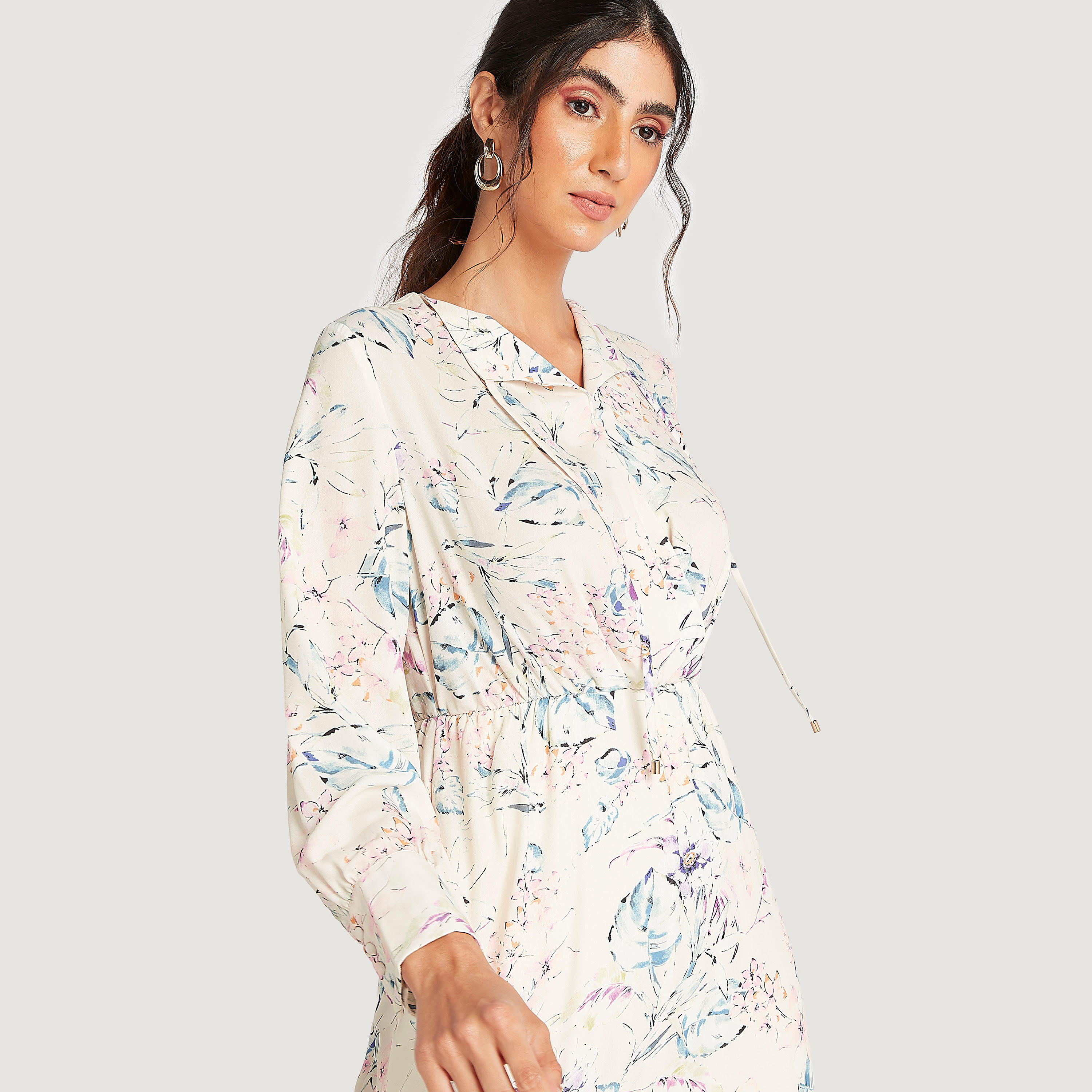 فستان إيه لاين طويل بطبعات أزهار وأكمام طويلة وجيوب-women-clothing-dresses-image-3