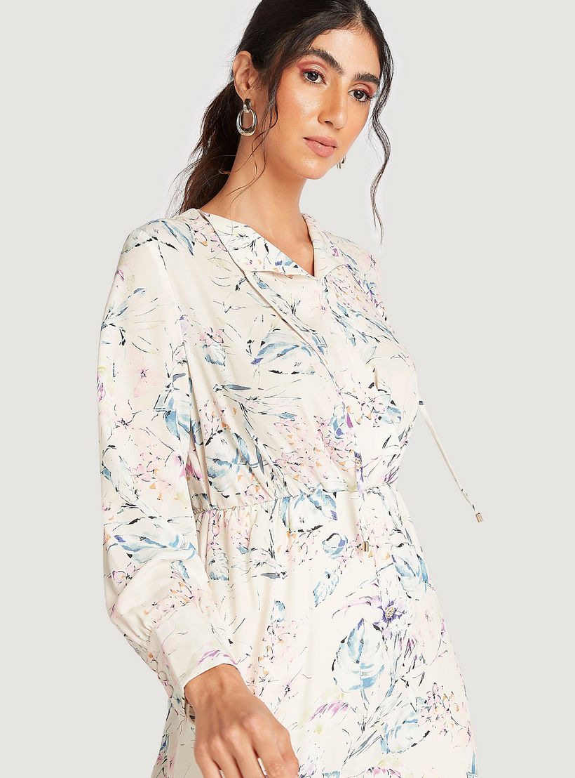 فستان إيه لاين طويل بطبعات أزهار وأكمام طويلة وجيوب-women-clothing-dresses-image-3