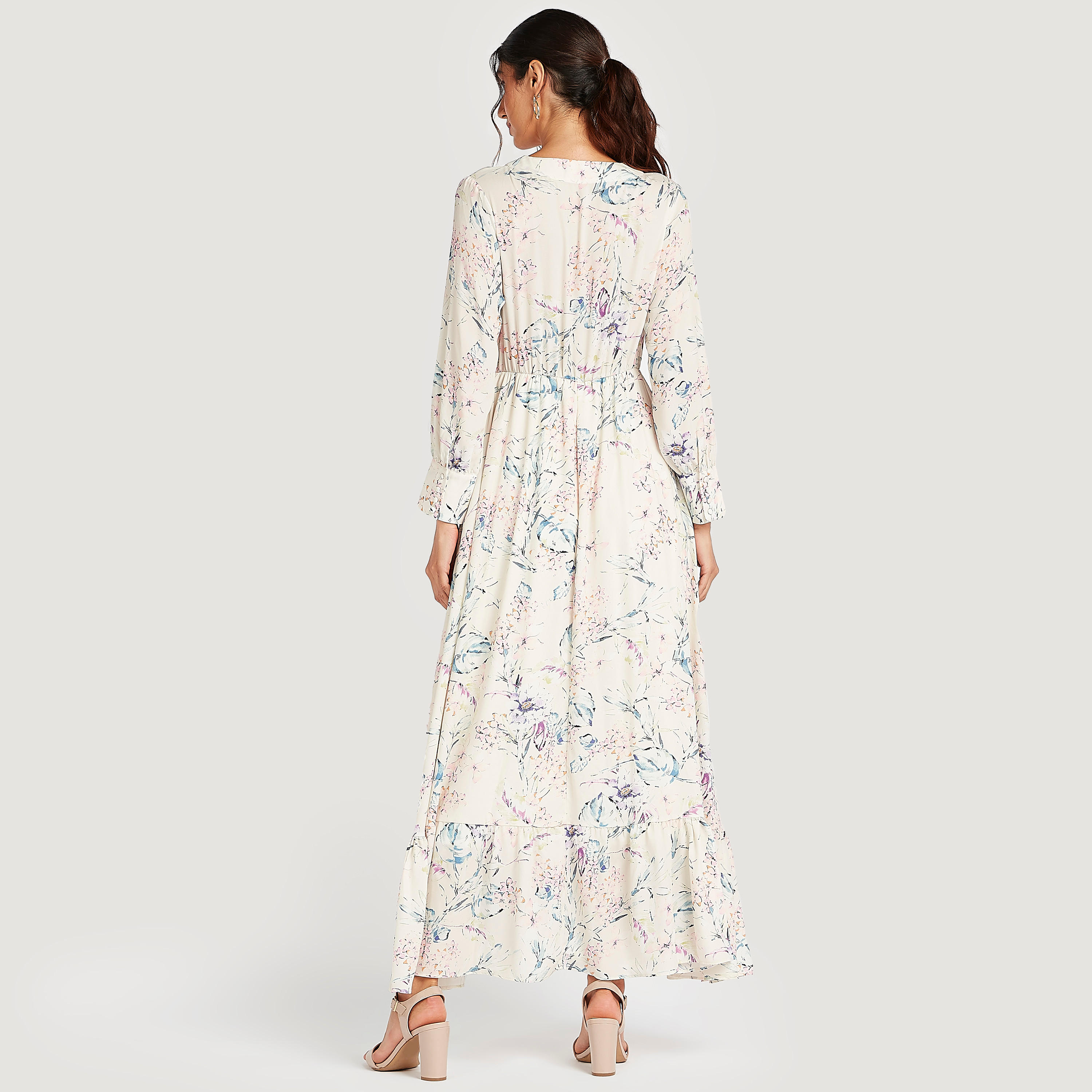 فستان إيه لاين طويل بطبعات أزهار وأكمام طويلة وجيوب-women-clothing-dresses-image-4