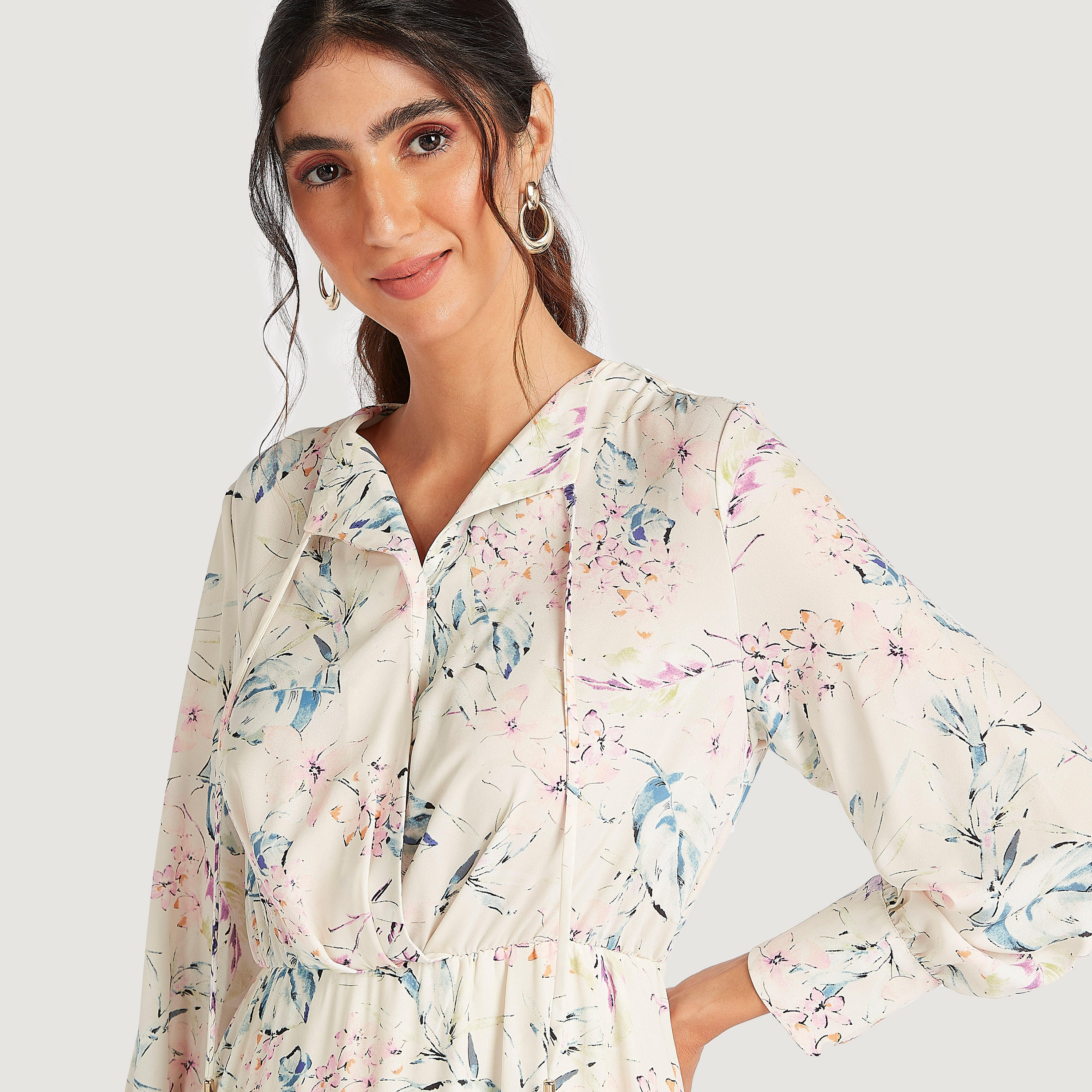 فستان إيه لاين طويل بطبعات أزهار وأكمام طويلة وجيوب-women-clothing-dresses-image-5