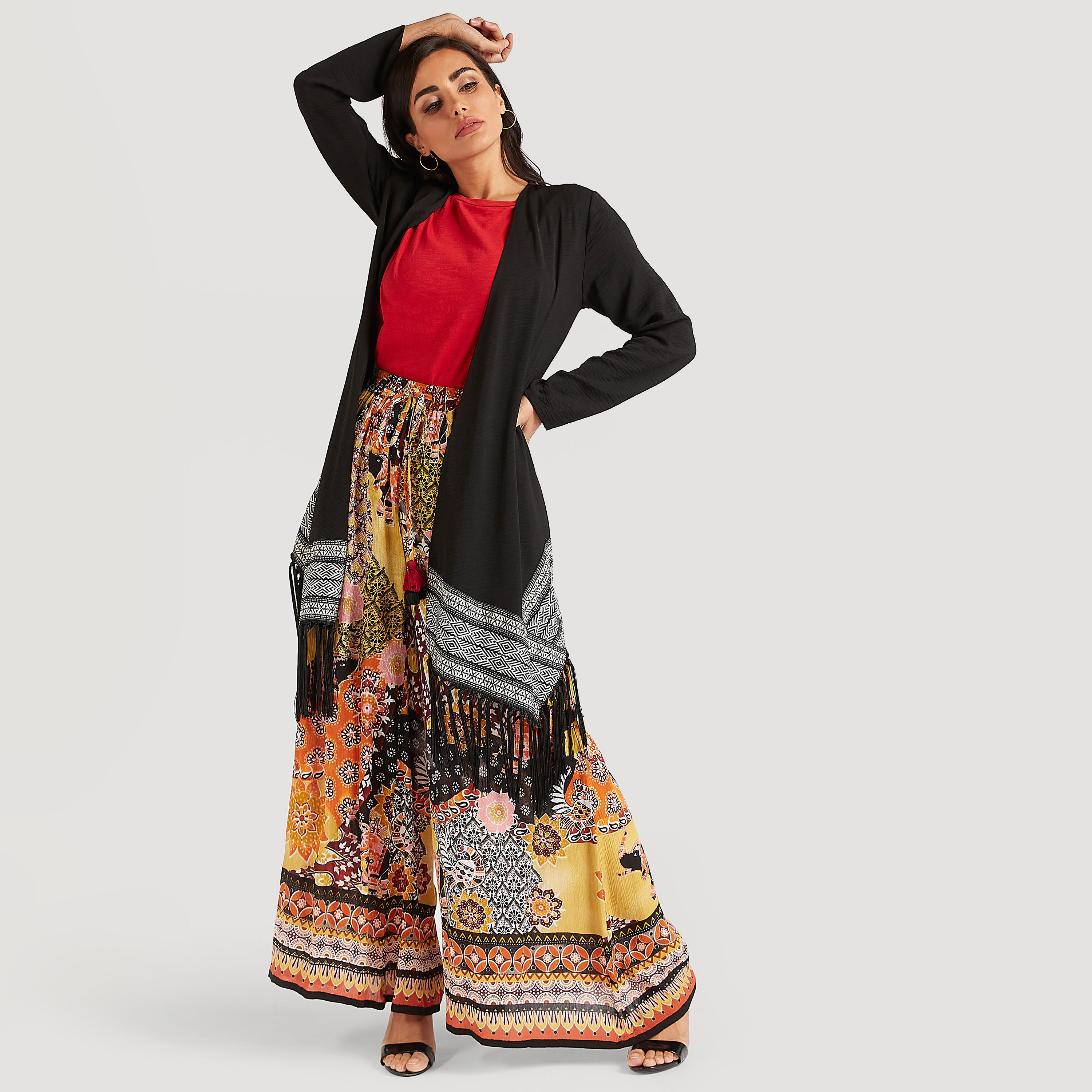 بونشو خفيف مطرّز بشراشيب وأكمام طويلة-women-winterwear-cardigansandjumpers-cardigans-image-5