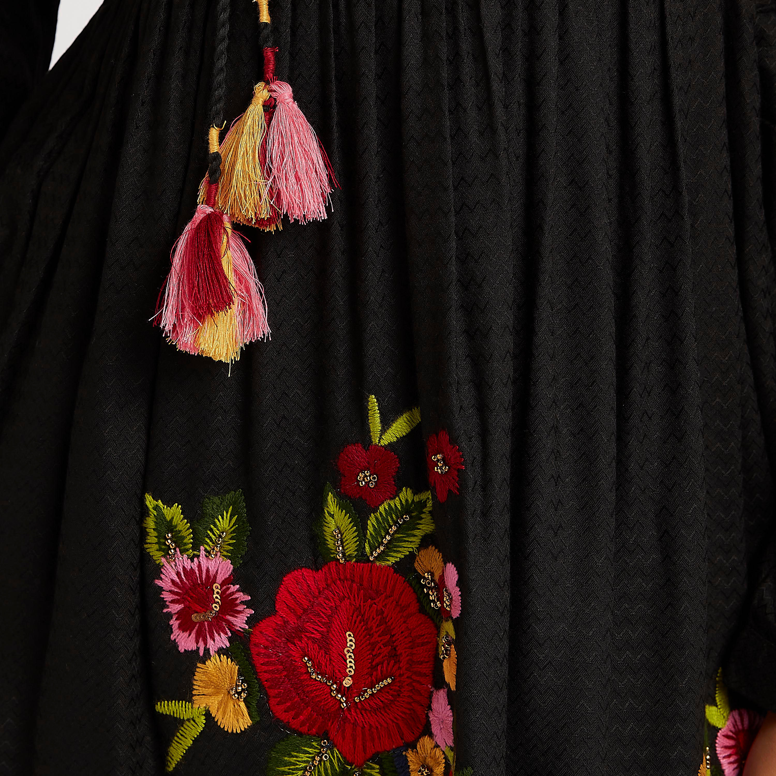 تونيك بتطريز أزهار وأكمام طويلة وربطة عنق-women-clothing-shirtsandblouses-blouses-image-3