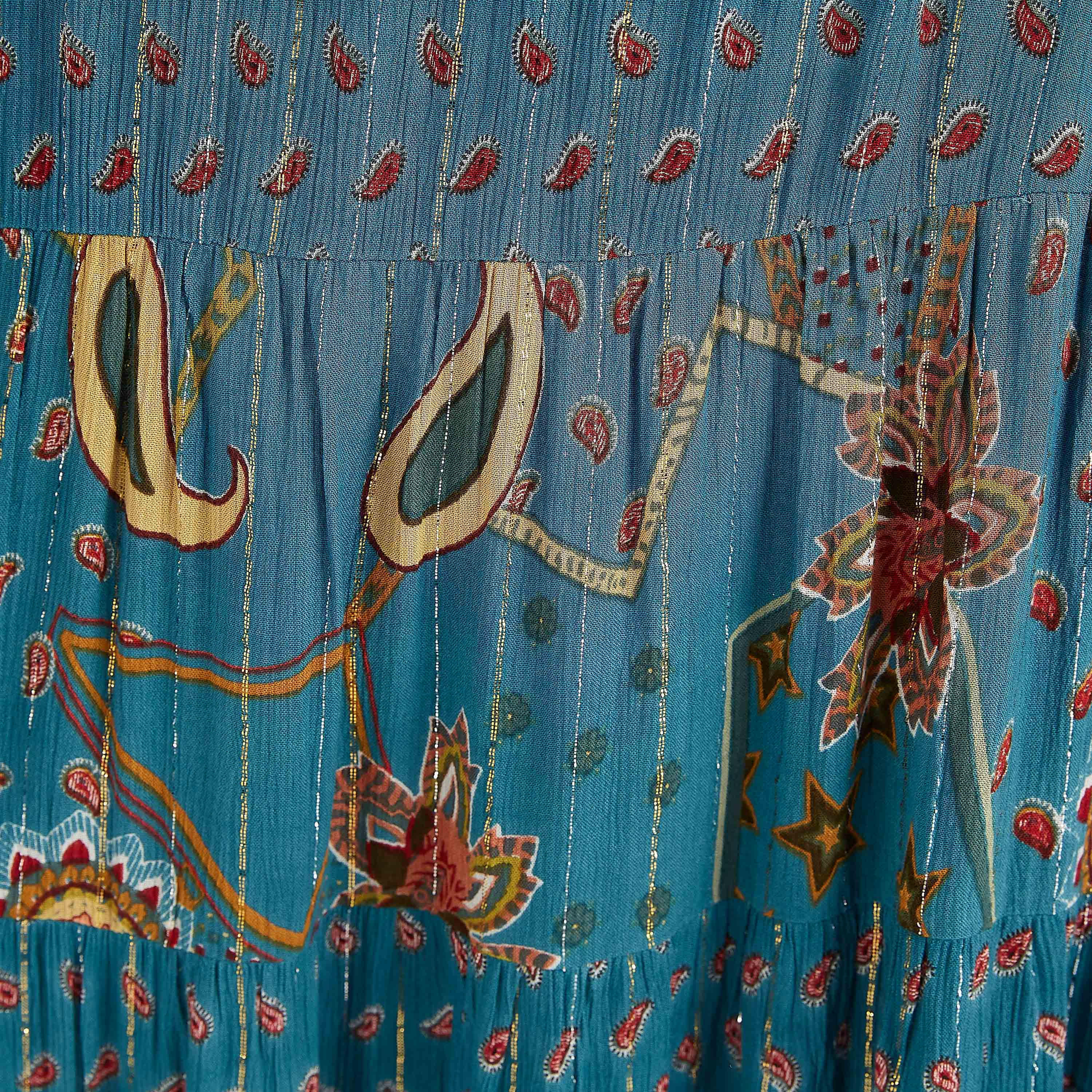 Printed A-line Maxi Skirt with Elasticated Waistband-women-clothing-bottoms-skirts-image-3