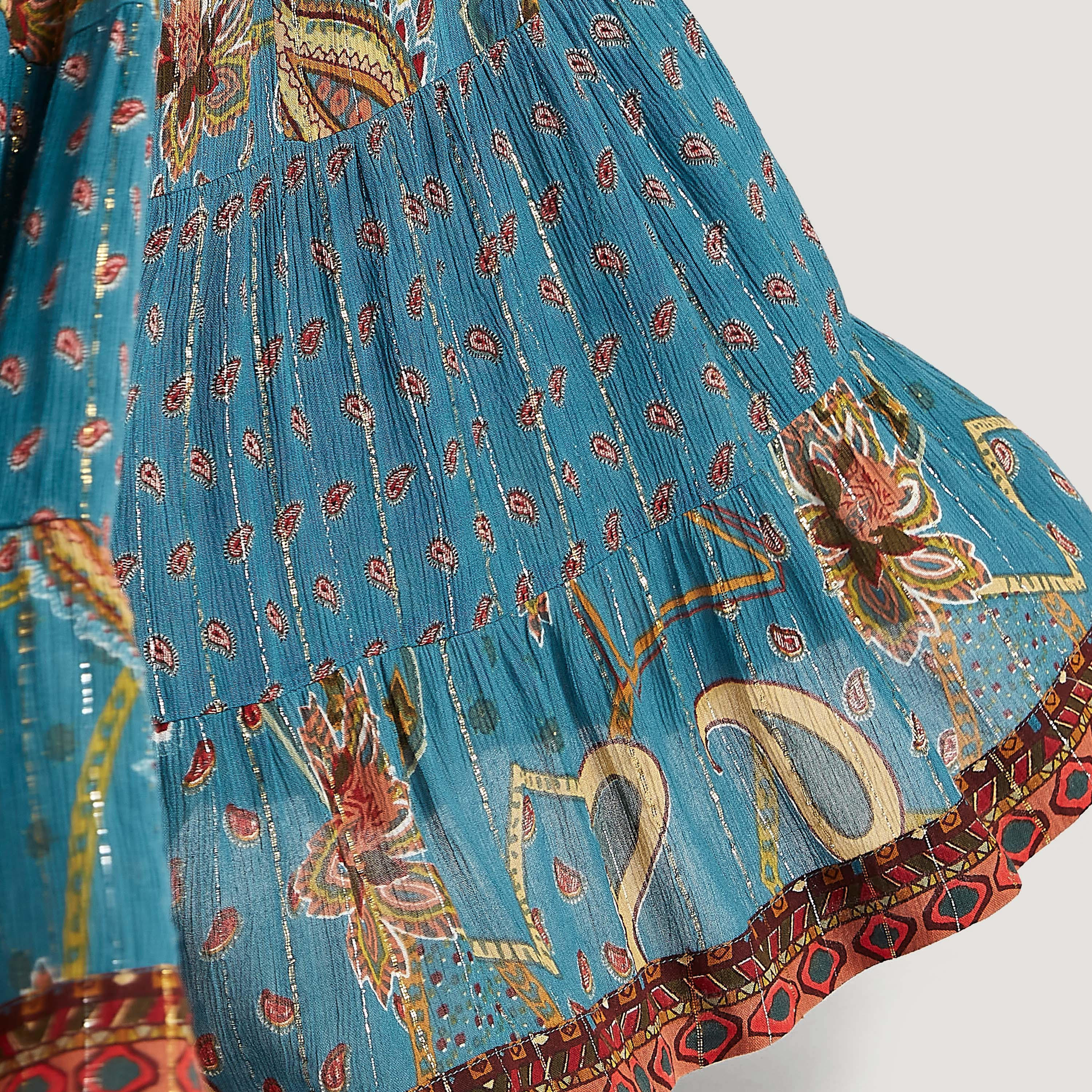 Printed A-line Maxi Skirt with Elasticated Waistband-women-clothing-bottoms-skirts-image-6