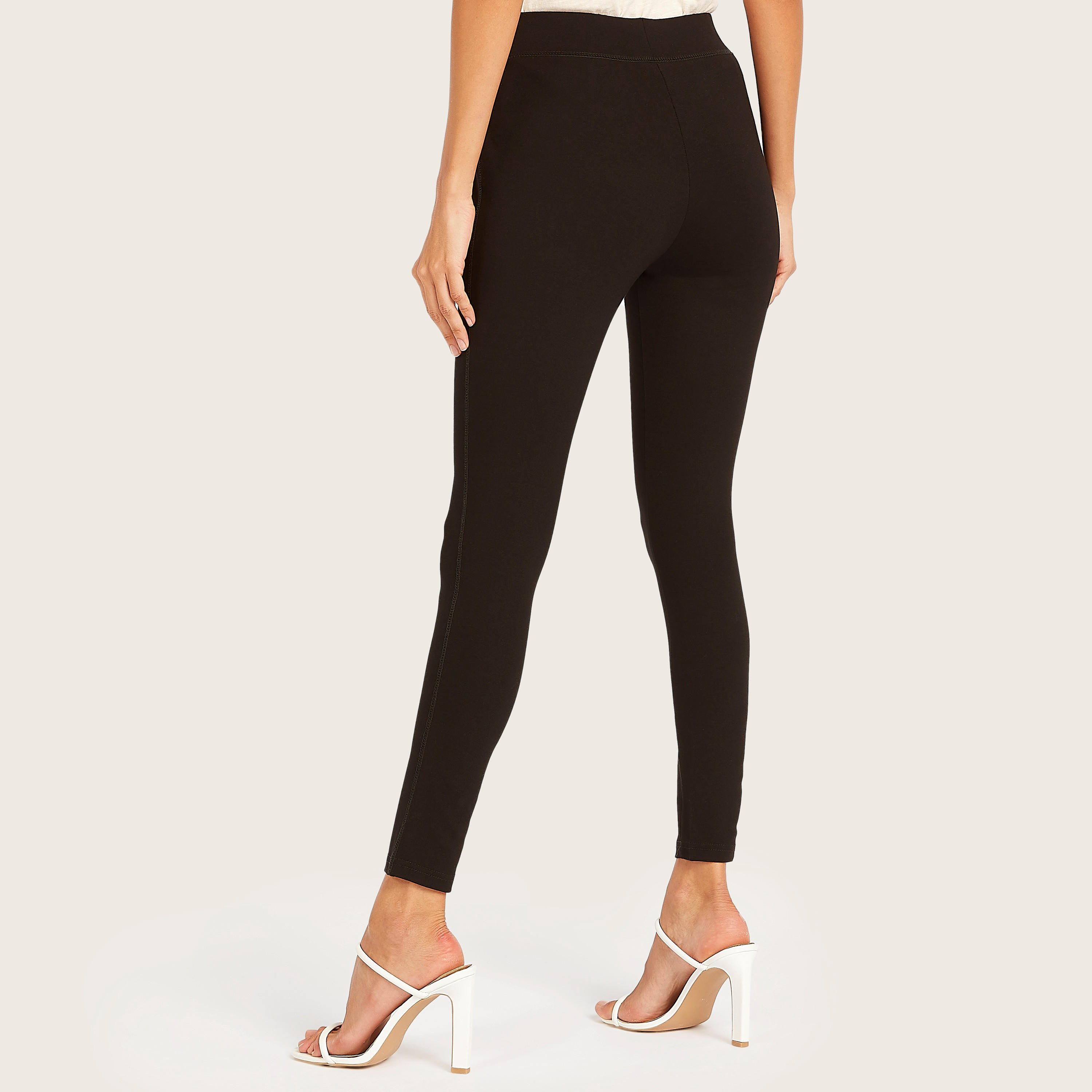 Solid Slim Fit Mid-Rise Leggings with Elasticated Waistband-women-clothing-bottoms-leggings-image-4