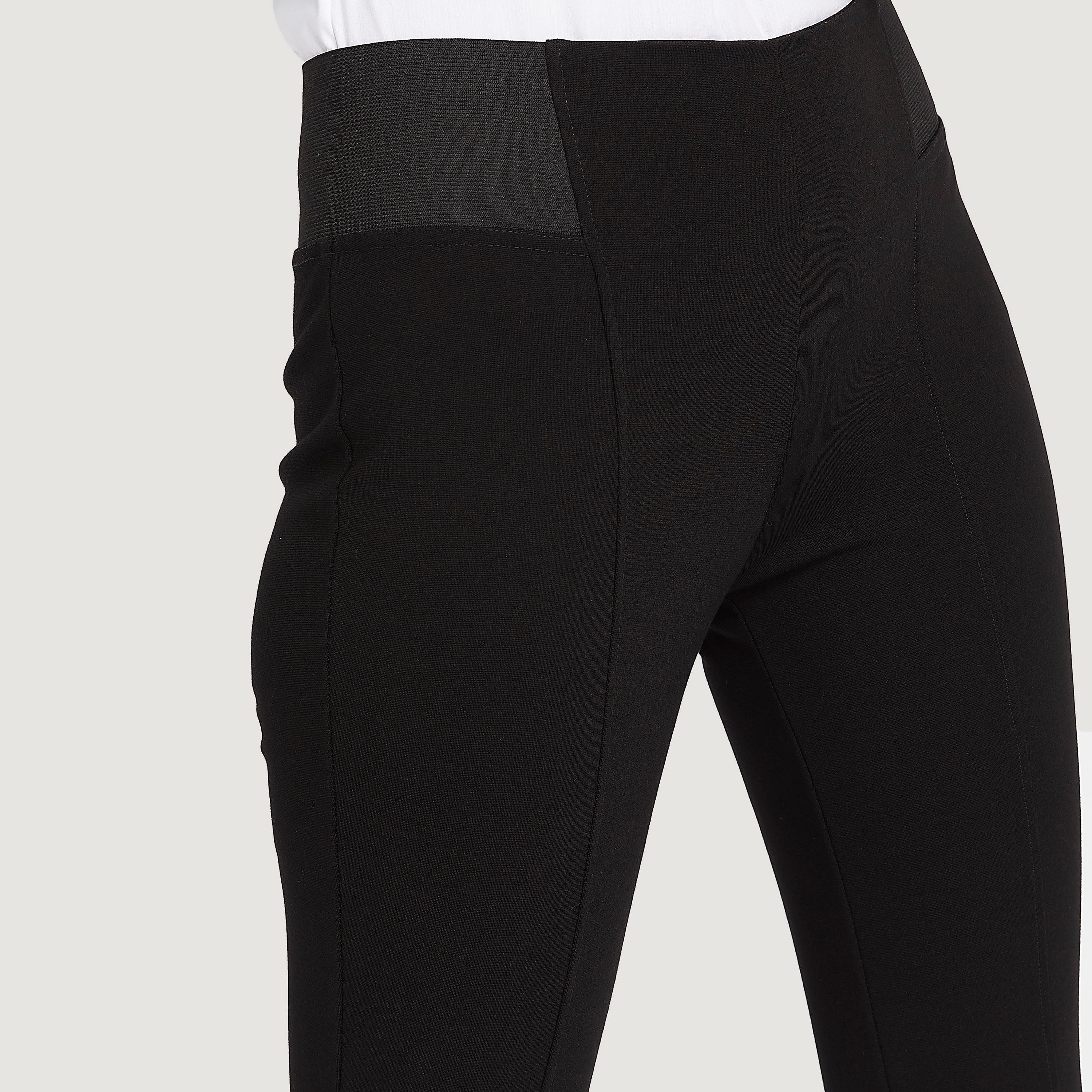 Solid Slim Fit Mid-Rise Treggings with Elasticated Waistband-women-clothing-bottoms-trousers-image-3