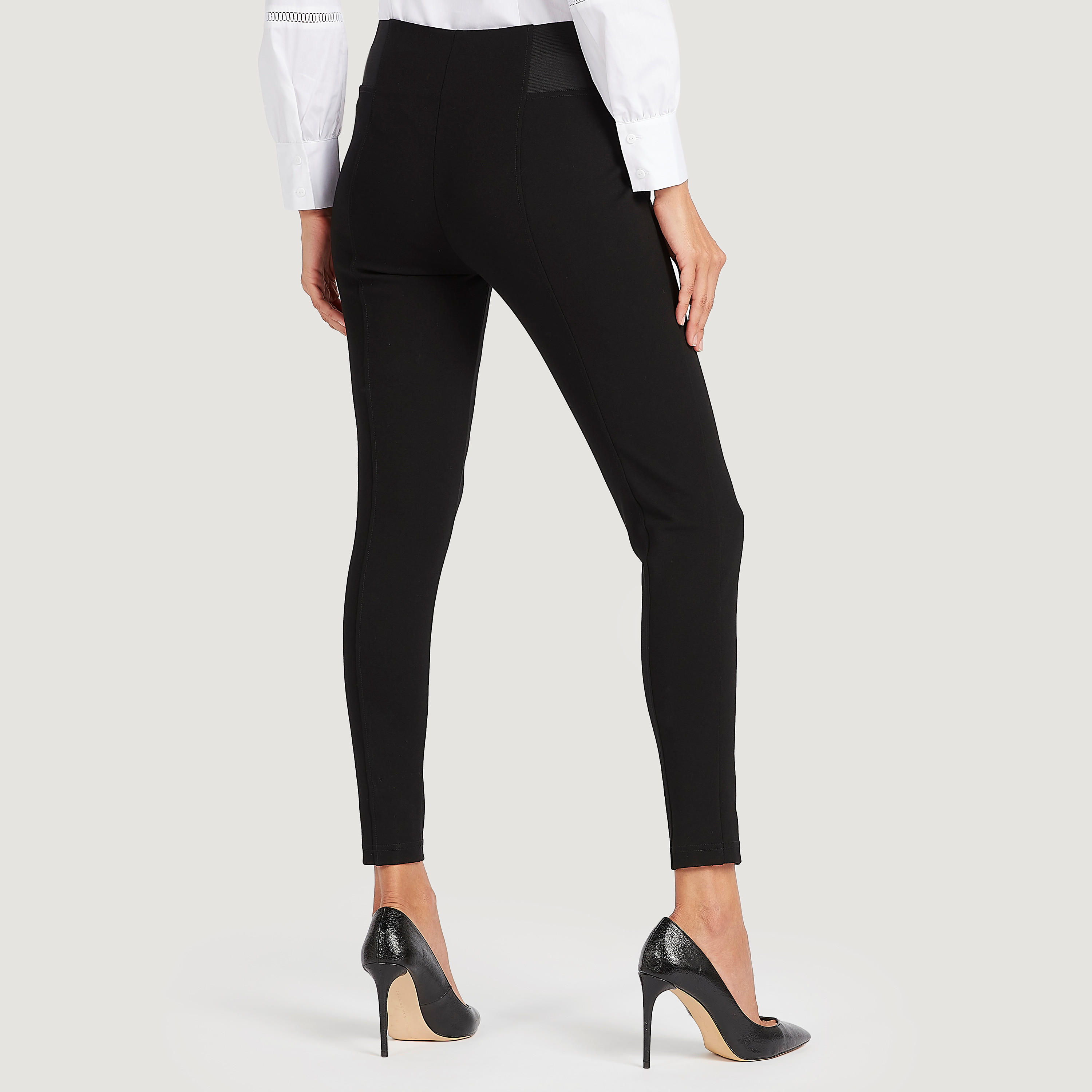 Solid Slim Fit Mid-Rise Treggings with Elasticated Waistband-women-clothing-bottoms-trousers-image-4