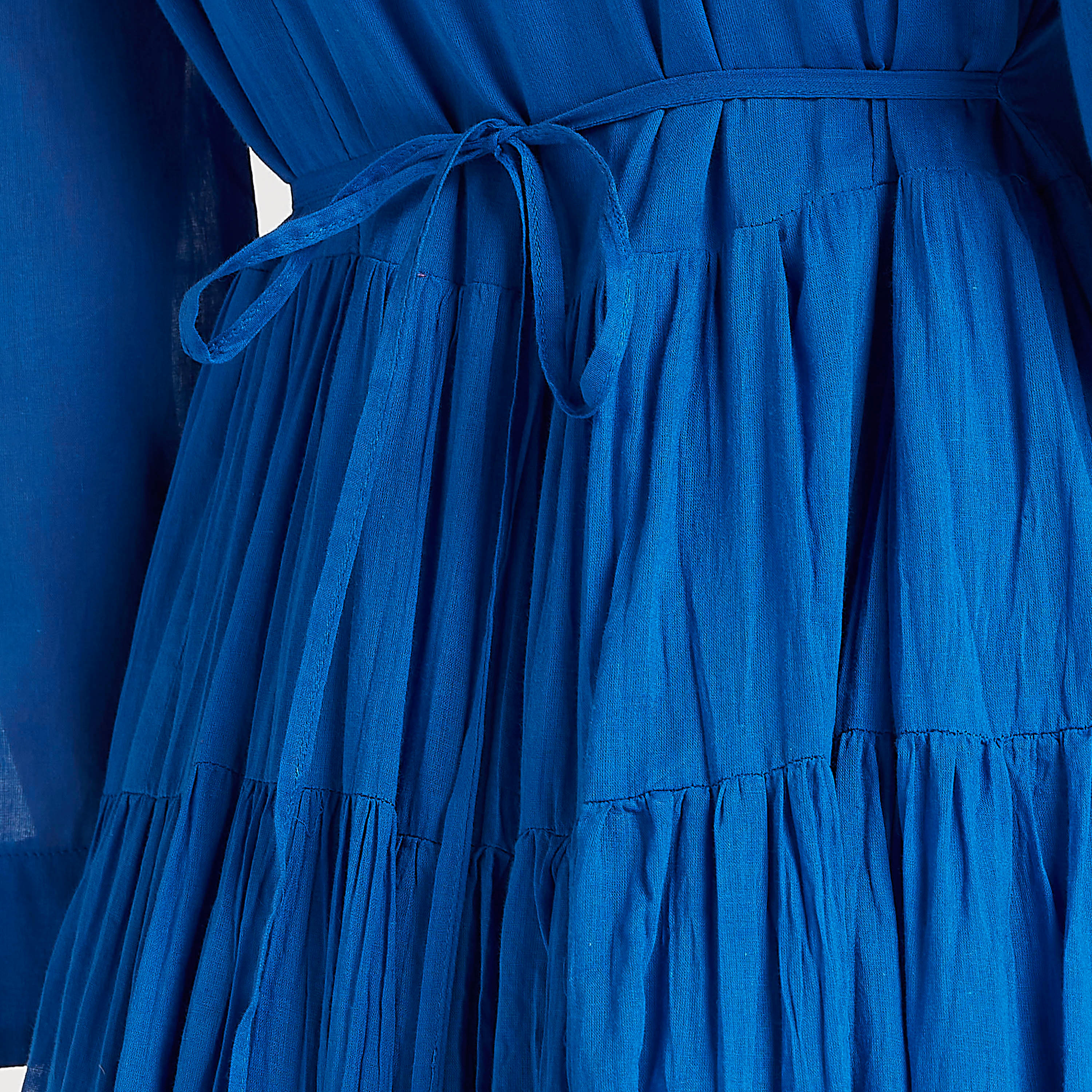 فستان إيه لاين طويل بارز الملمس بأكمام طويلة وأربطة-women-clothing-dresses-image-3