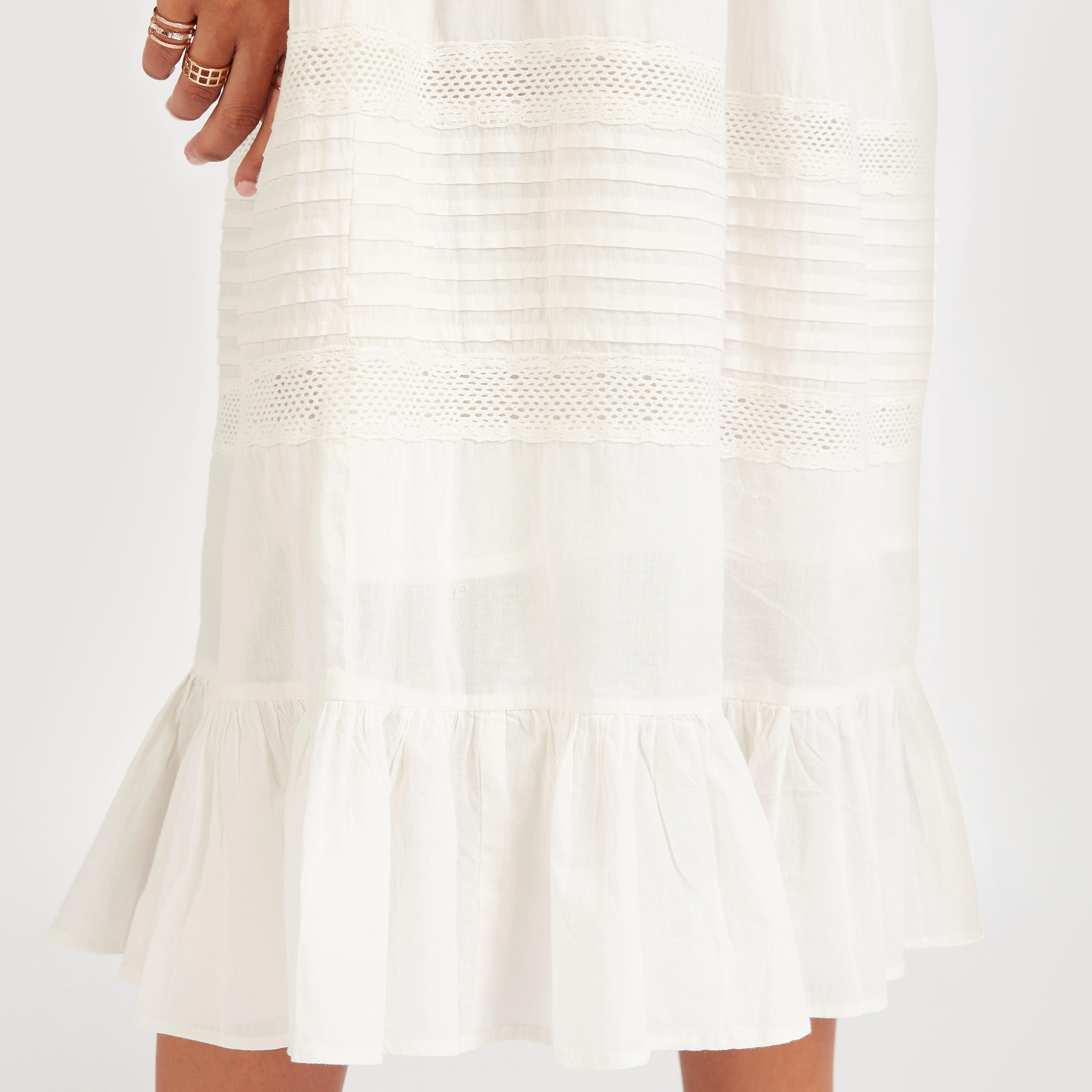 Embroidered Midi A-line Dress with Short Sleeves-women-clothing-dresses-image-7