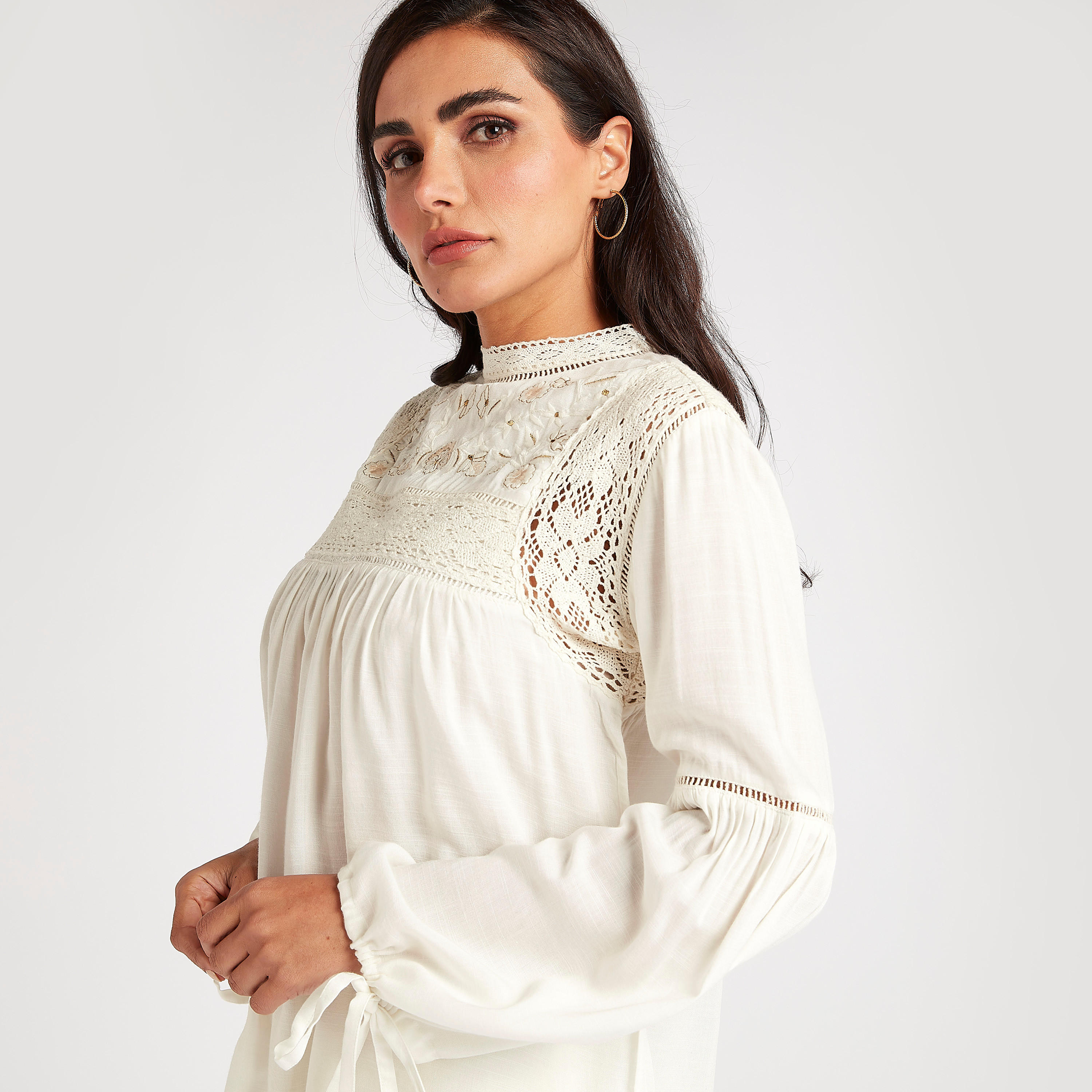 Embroidered Top with High Neck and Long Sleeves-women-clothing-shirtsandblouses-blouses-image-5