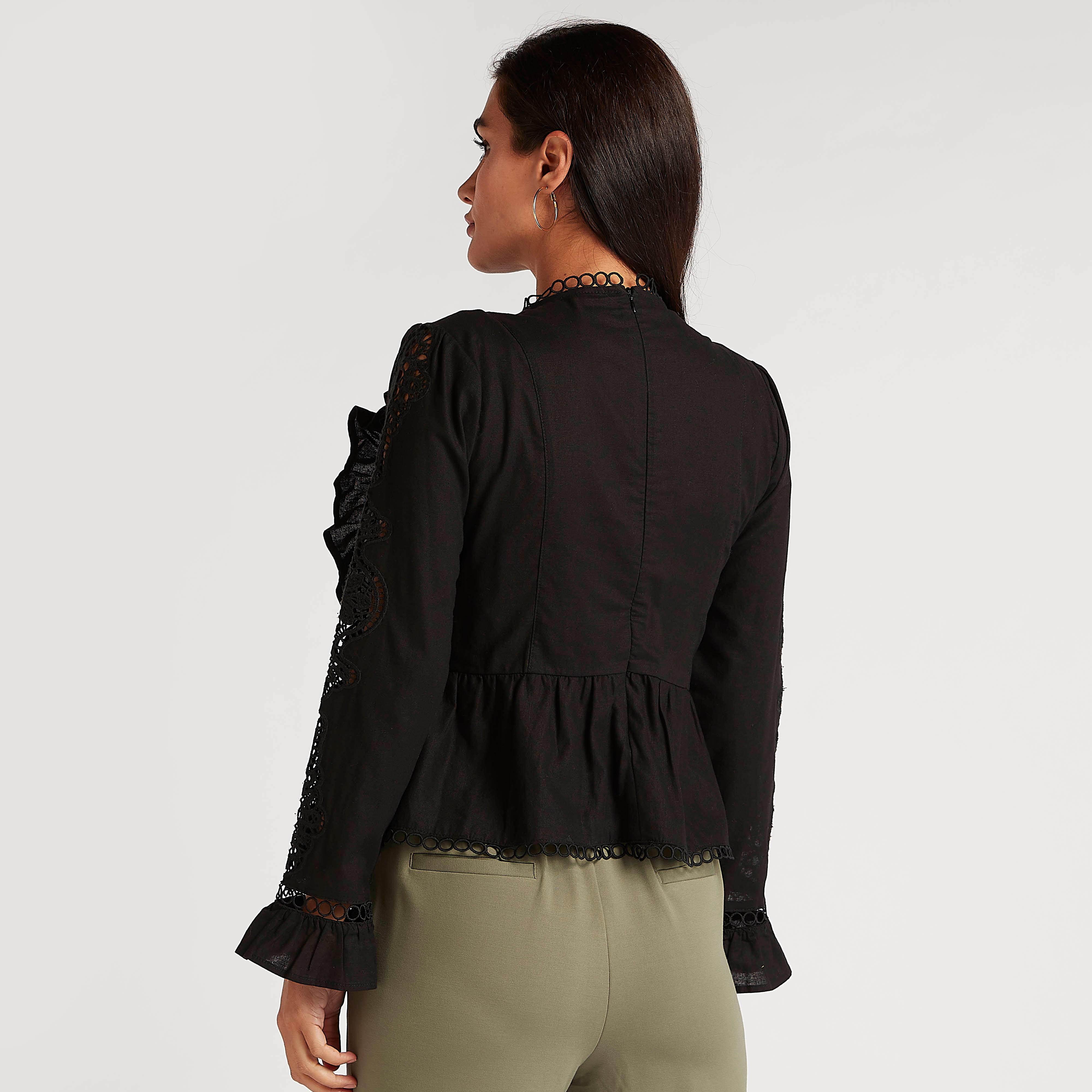 Embroidered High Neck Top with Long Sleeves-women-clothing-shirtsandblouses-blouses-image-4