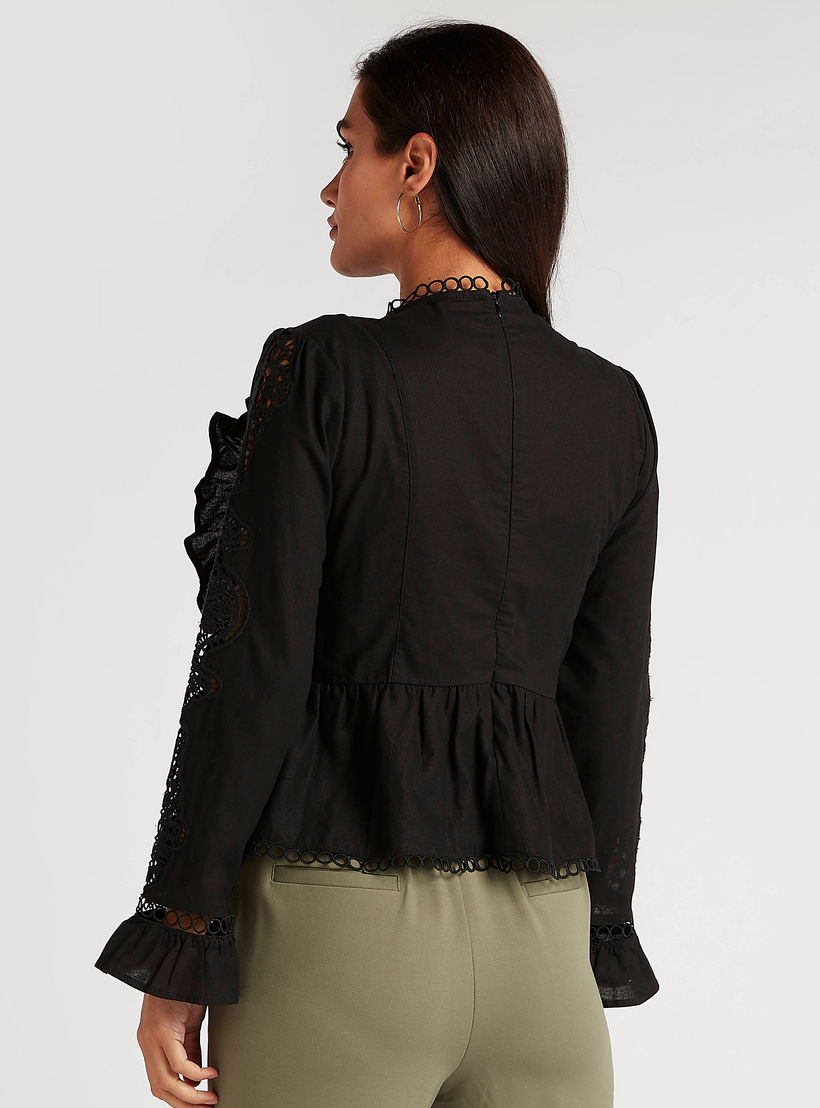 Embroidered High Neck Top with Long Sleeves-women-clothing-shirtsandblouses-blouses-image-4