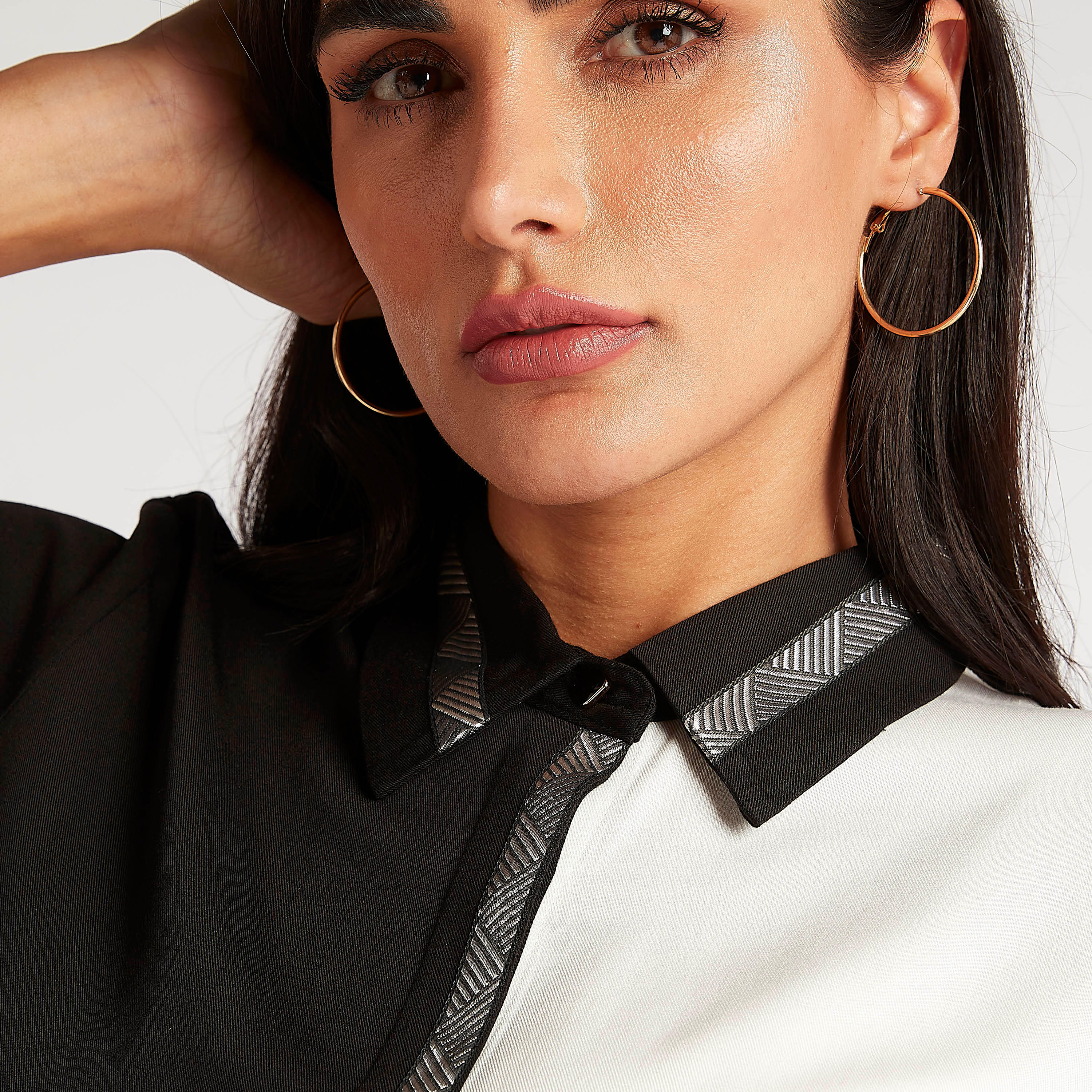Cut and Sew Longline Top with Long Sleeves and Collar-women-clothing-shirtsandblouses-blouses-image-6