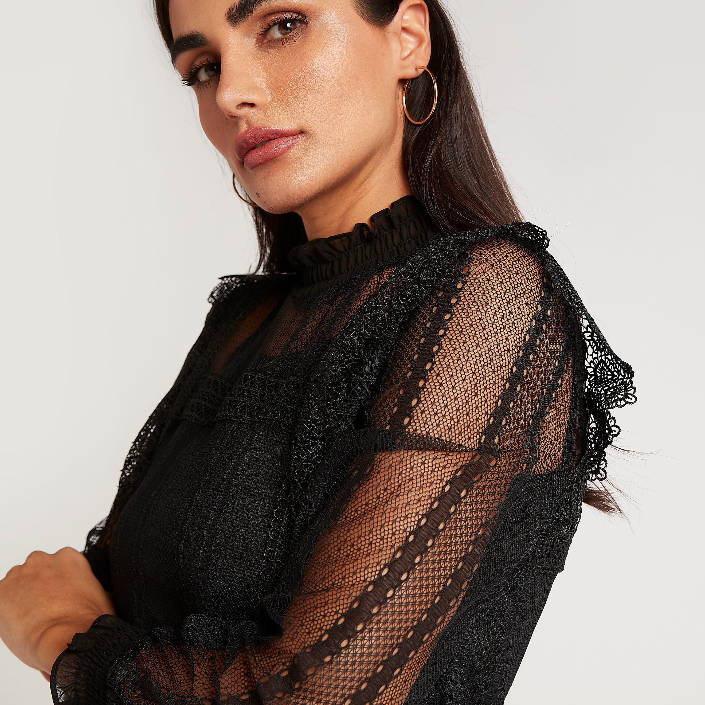 Lace Top with Long Sleeves and Smocked High Neck-women-clothing-shirtsandblouses-blouses-image-7