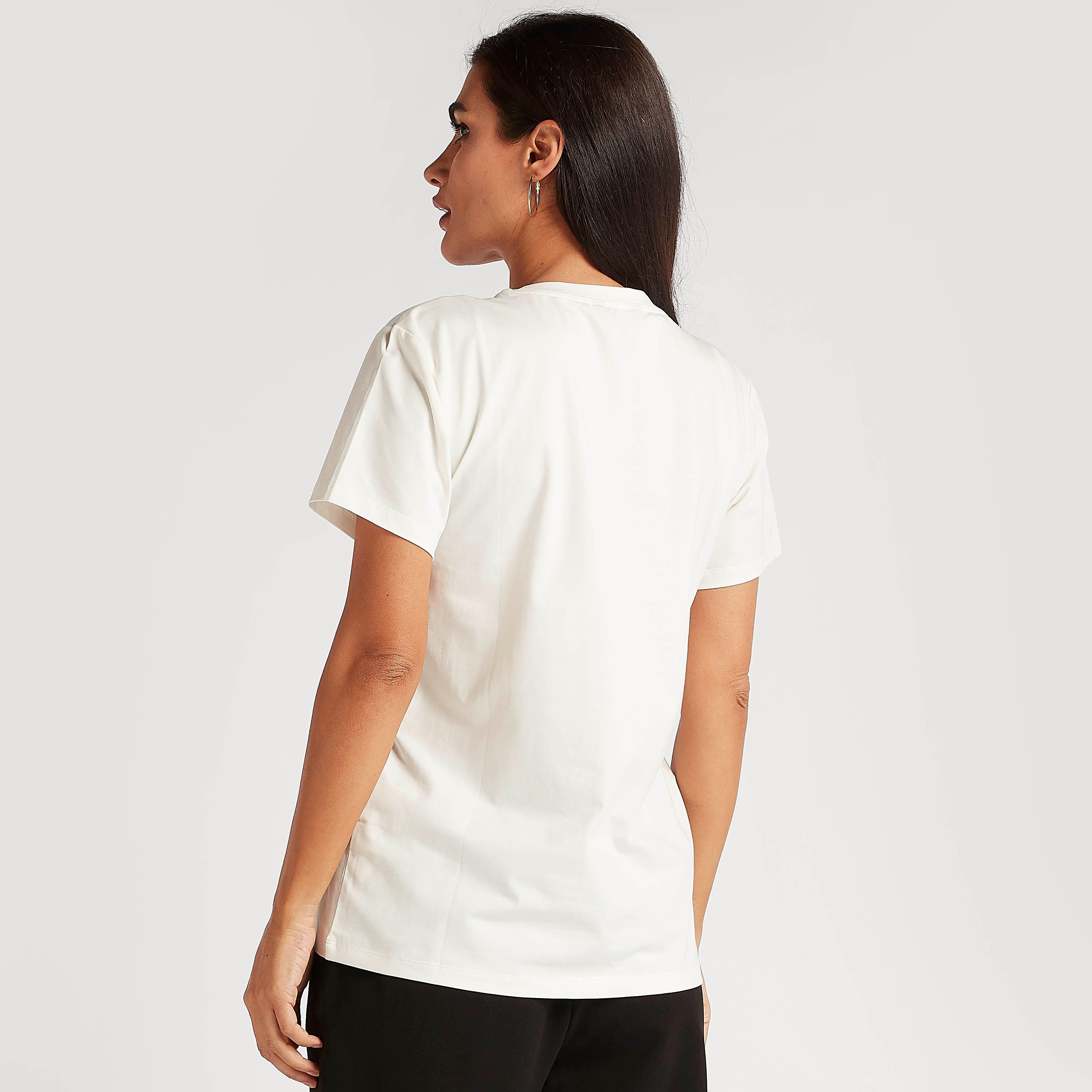 Embroidered Crew Neck T-shirt with Short Sleeves-women-clothing-tshirts-image-4
