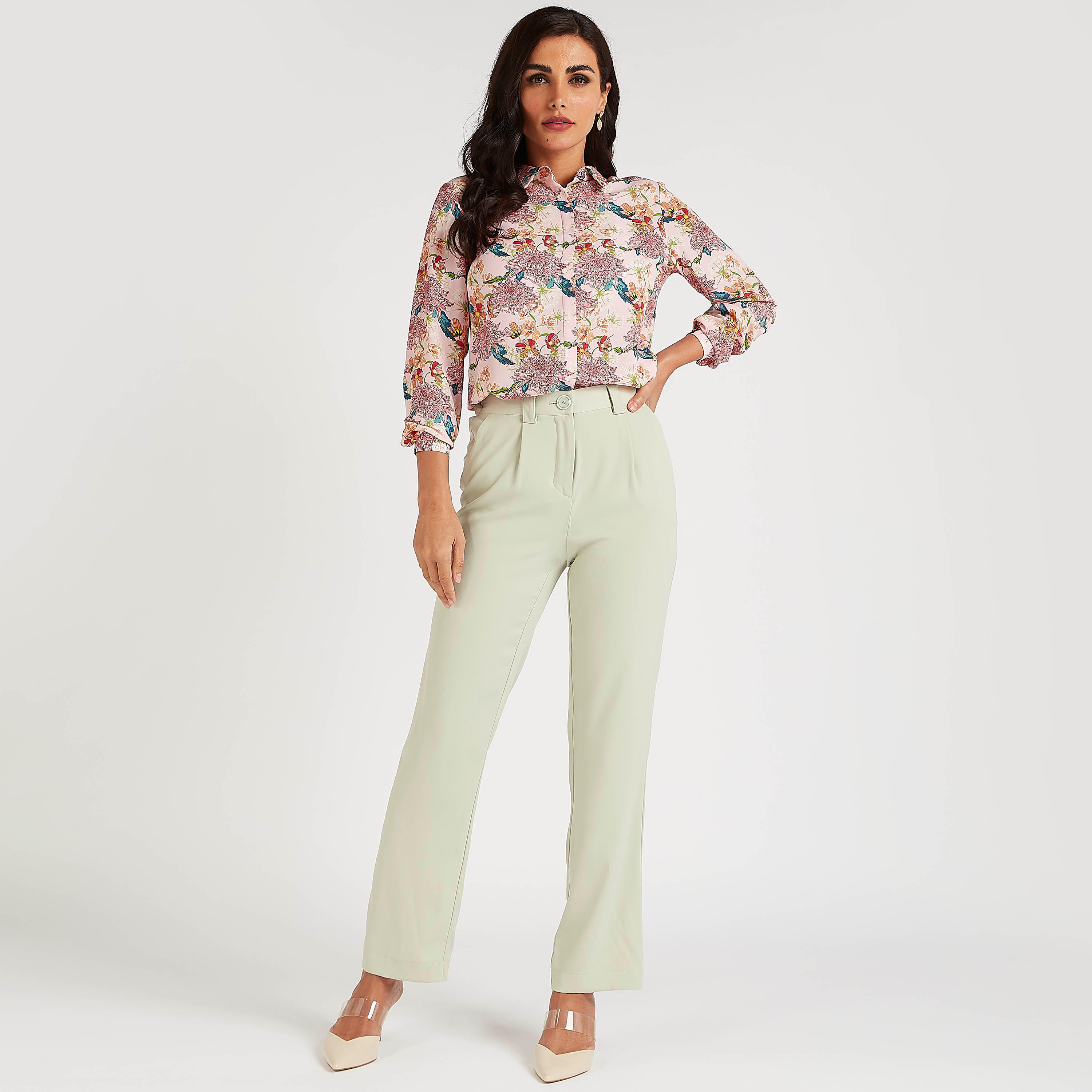 Floral Print Shirt with Long Sleeves-women-clothing-shirtsandblouses-shirts-image-2