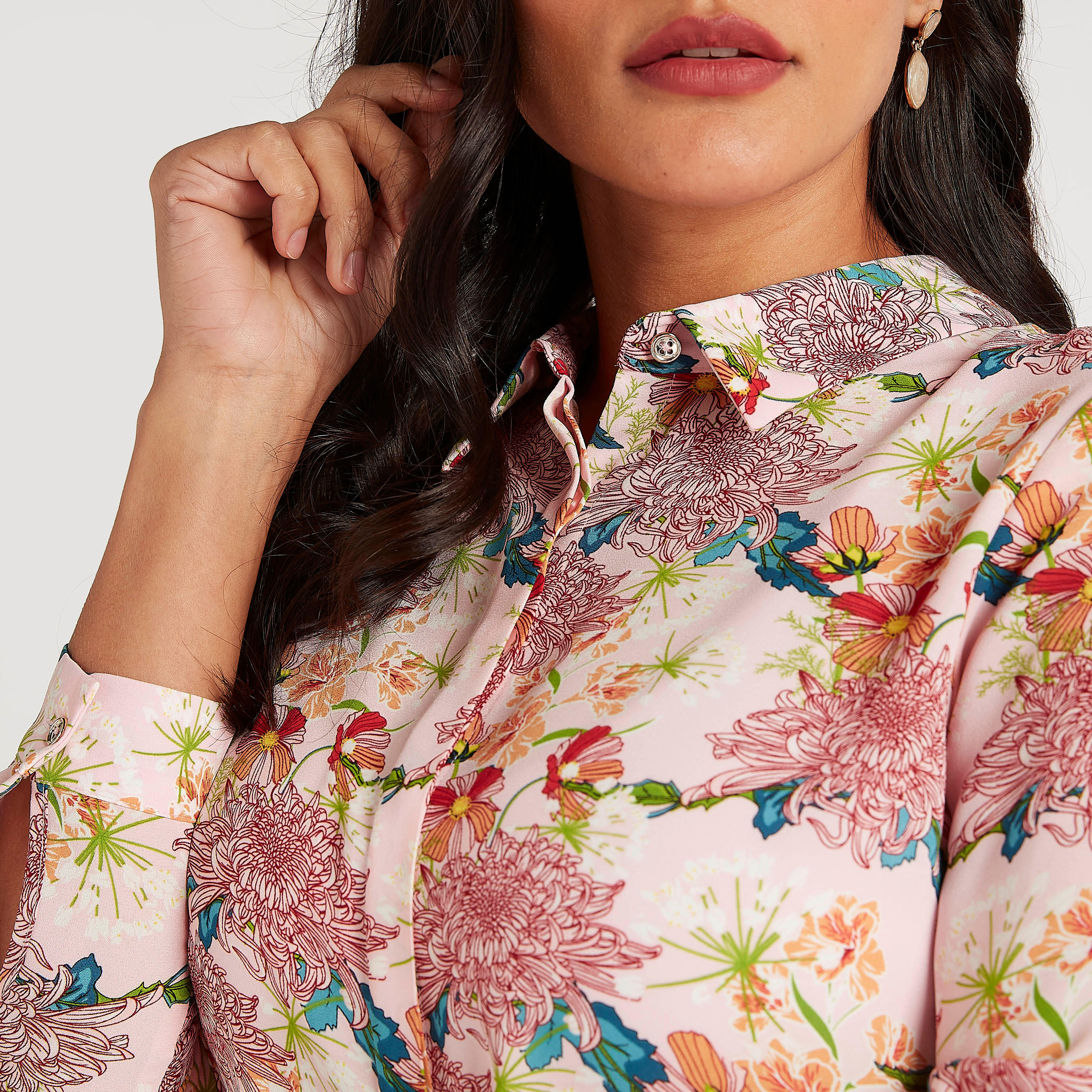 Floral Print Shirt with Long Sleeves-women-clothing-shirtsandblouses-shirts-image-3