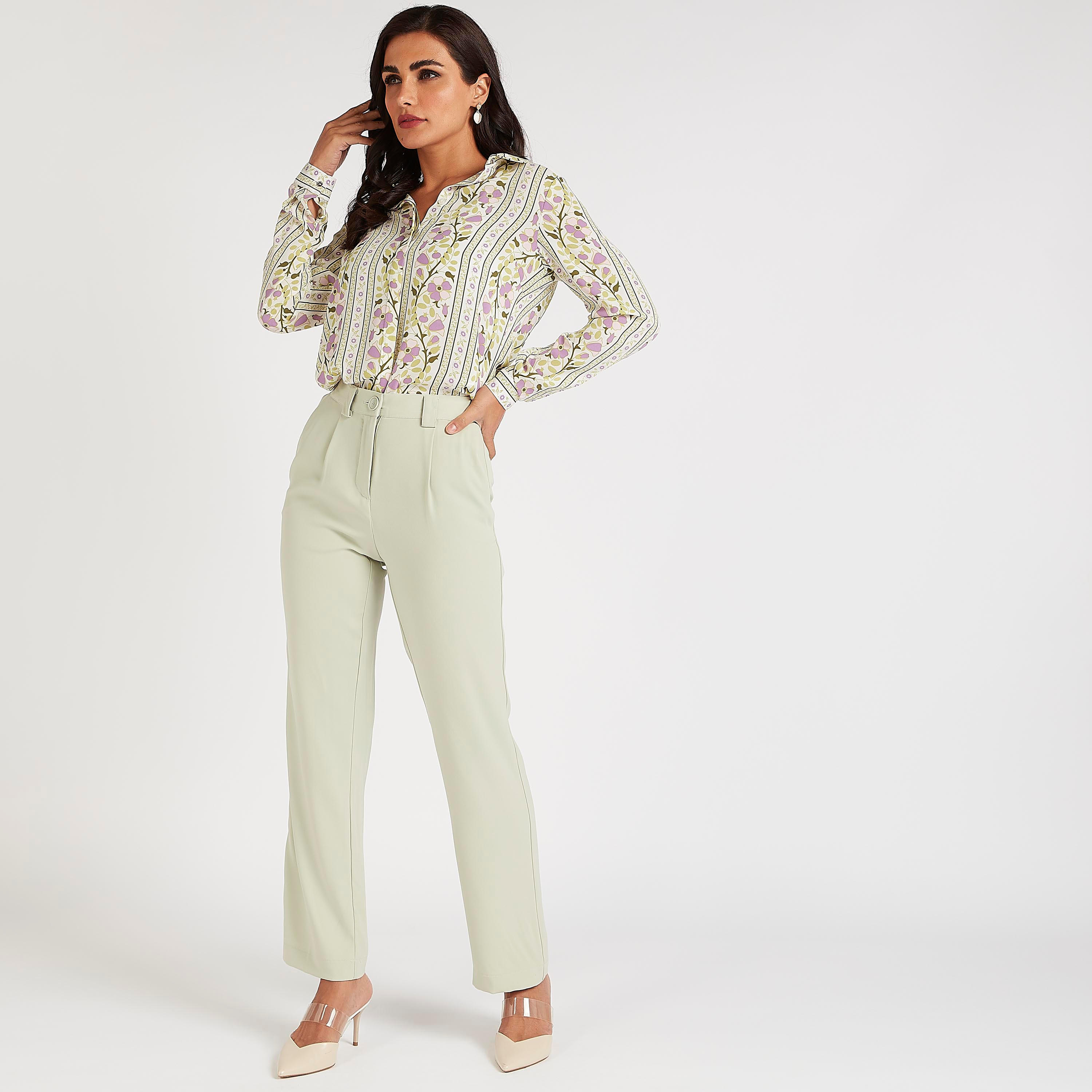 Floral Print Shirt with Long Sleeves-women-clothing-shirtsandblouses-shirts-image-2