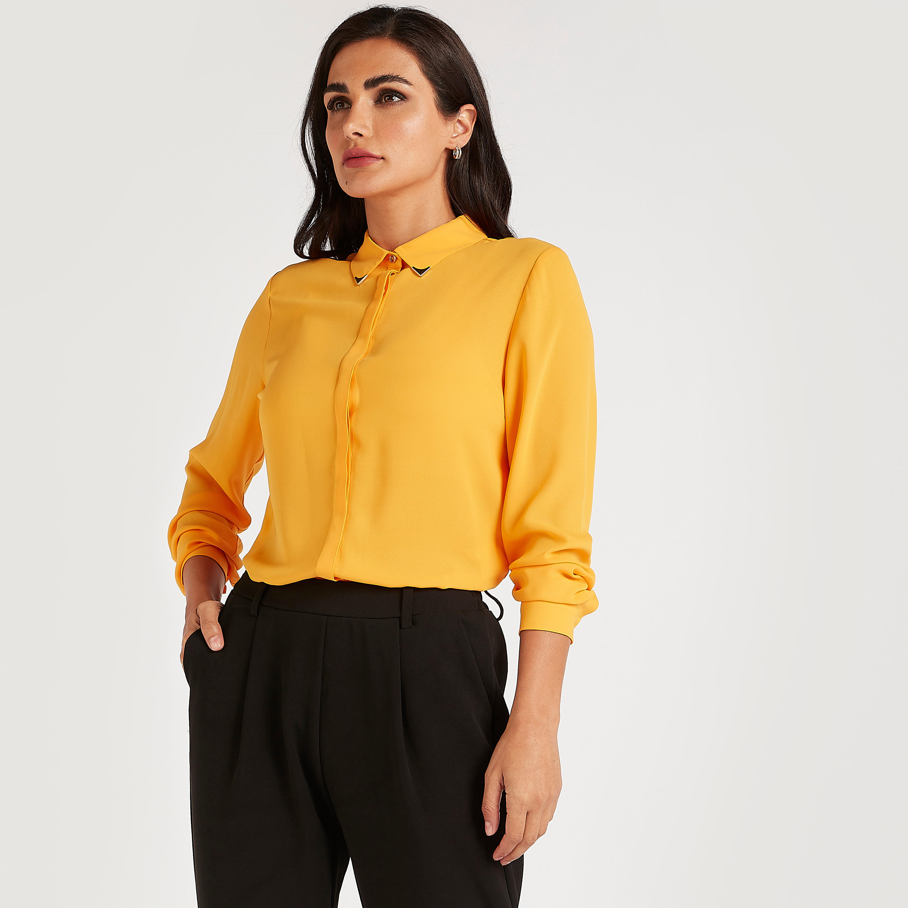 Solid Shirt with Long Sleeves-women-clothing-shirtsandblouses-shirts-image-4
