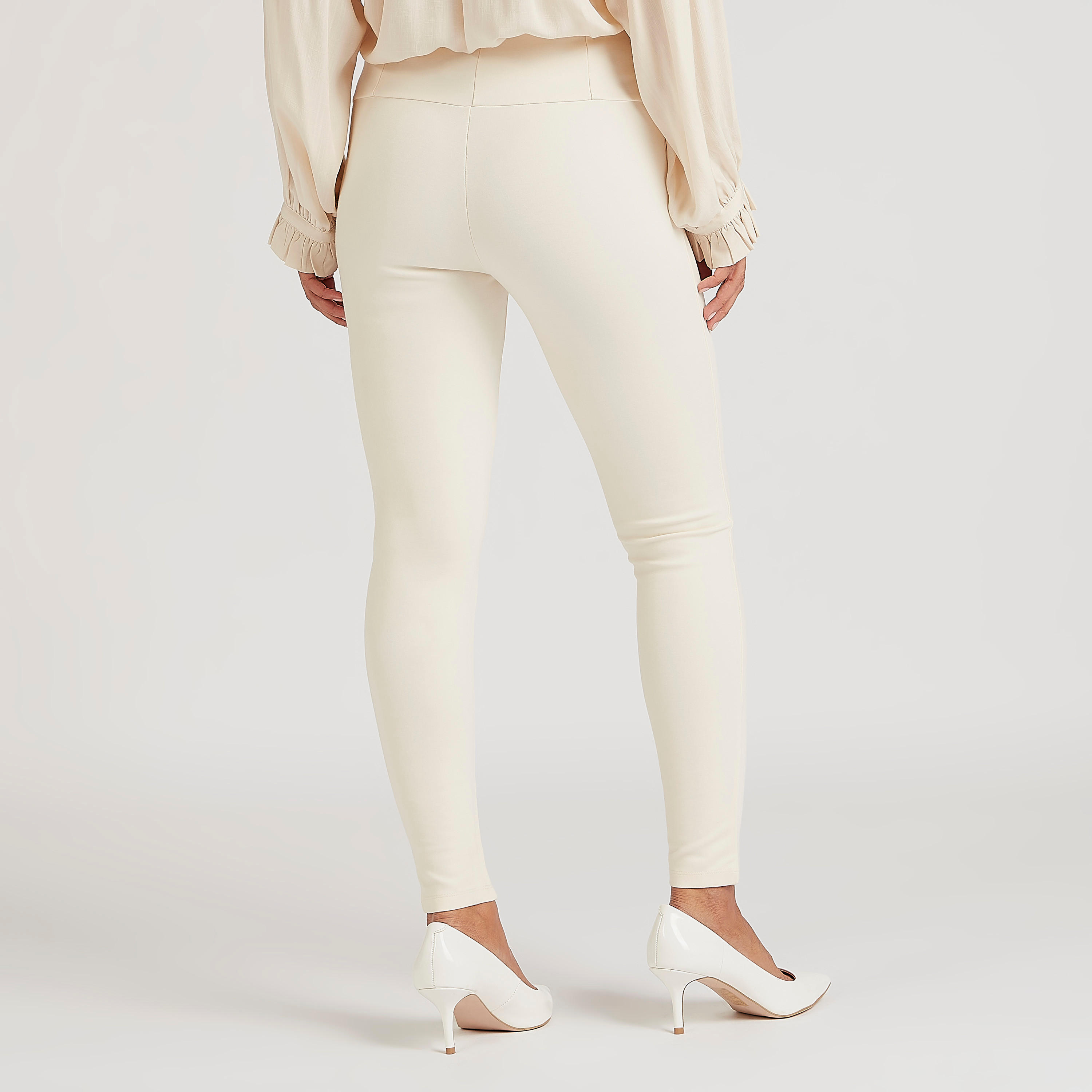 بنطلون تريقنز سليم فيت سادة بخصر متوسّط الارتفاع-women-clothing-bottoms-leggings-image-1