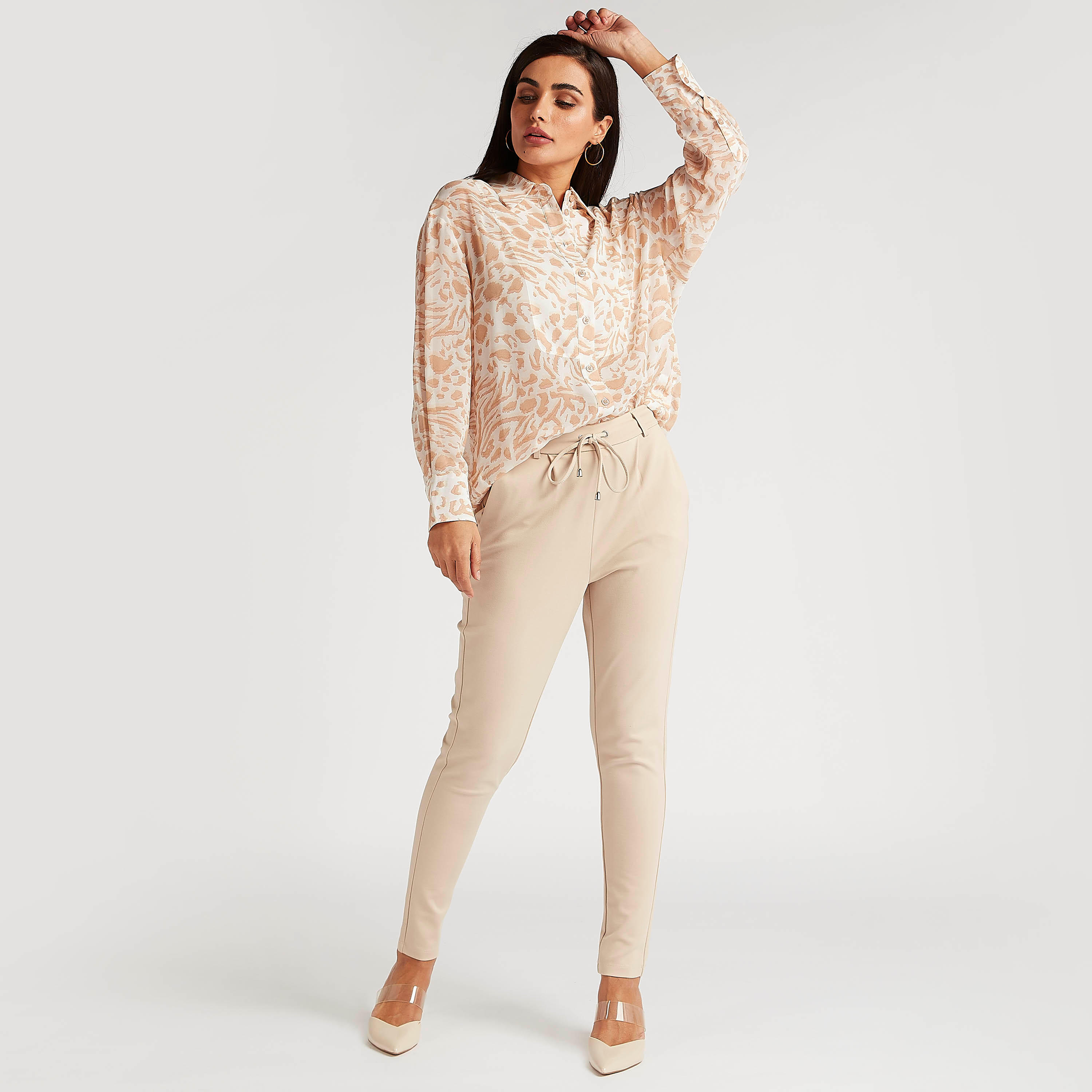Solid Mid-Rise Treggings with Drawstring Closure-women-clothing-bottoms-trousers-image-2