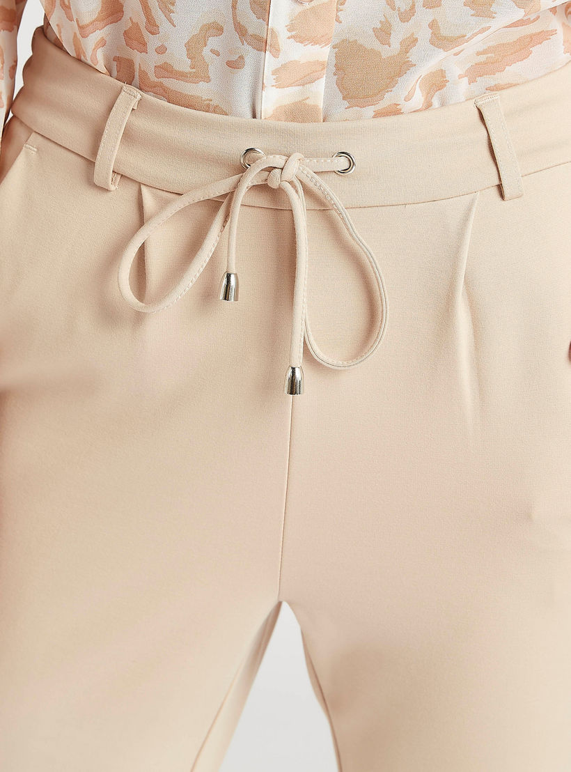 Solid Mid-Rise Treggings with Drawstring Closure-women-clothing-bottoms-trousers-image-3