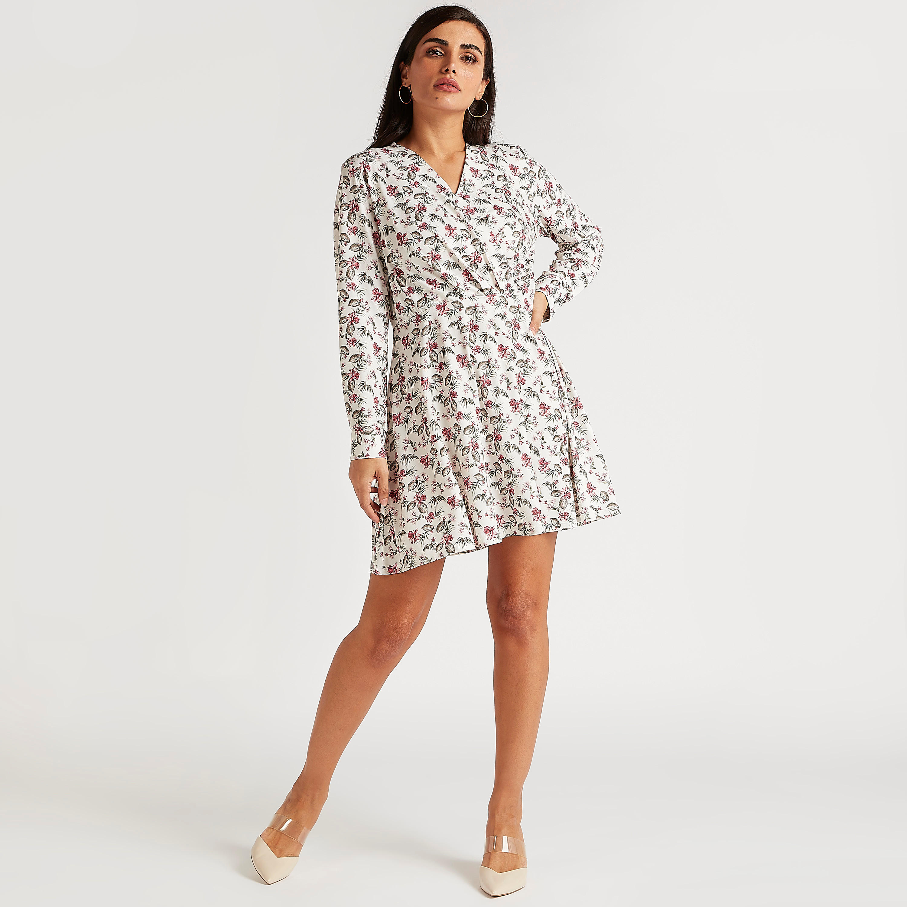 Printed V-neck Tunic with Long Sleeves-women-clothing-shirtsandblouses-blouses-image-2
