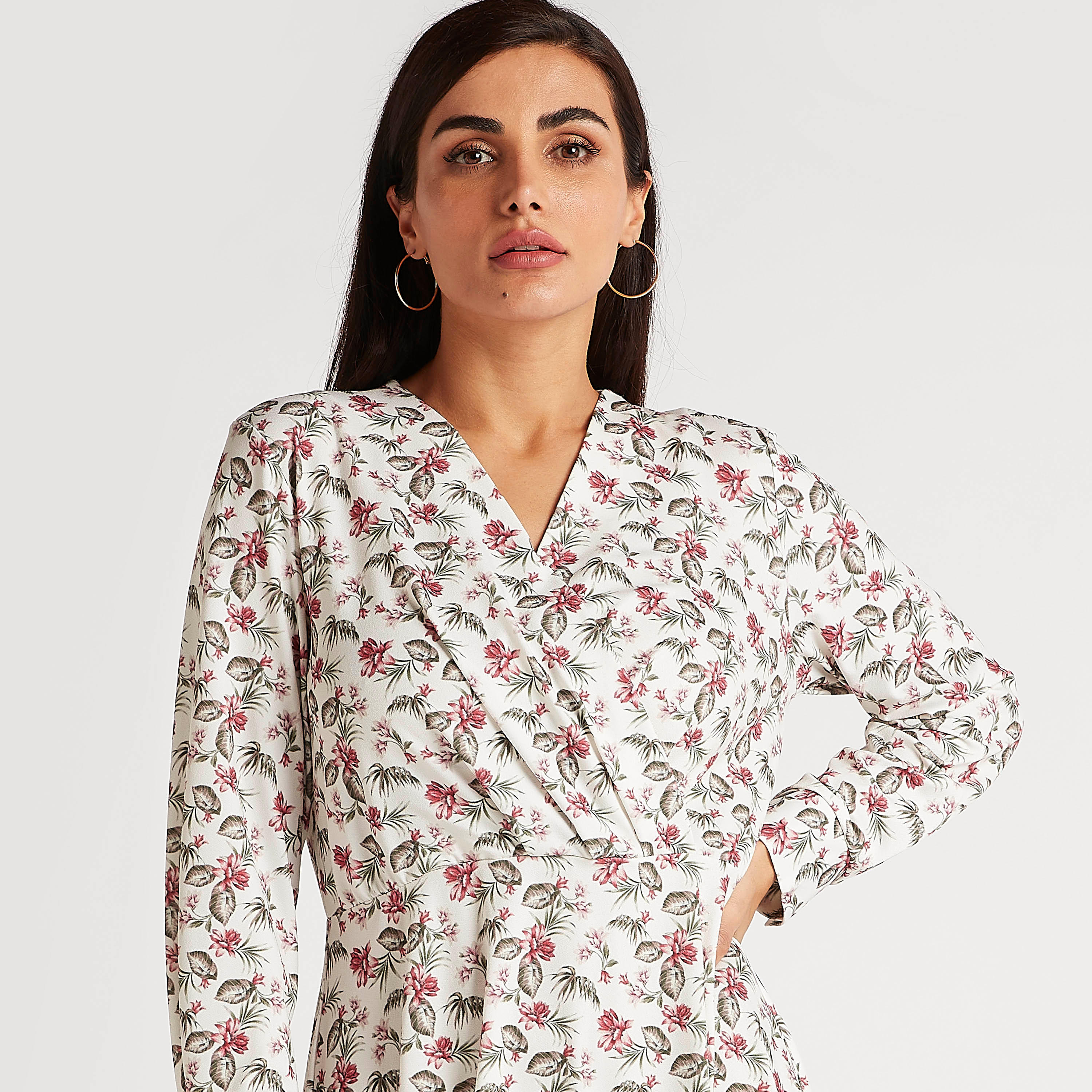 Printed V-neck Tunic with Long Sleeves-women-clothing-shirtsandblouses-blouses-image-3
