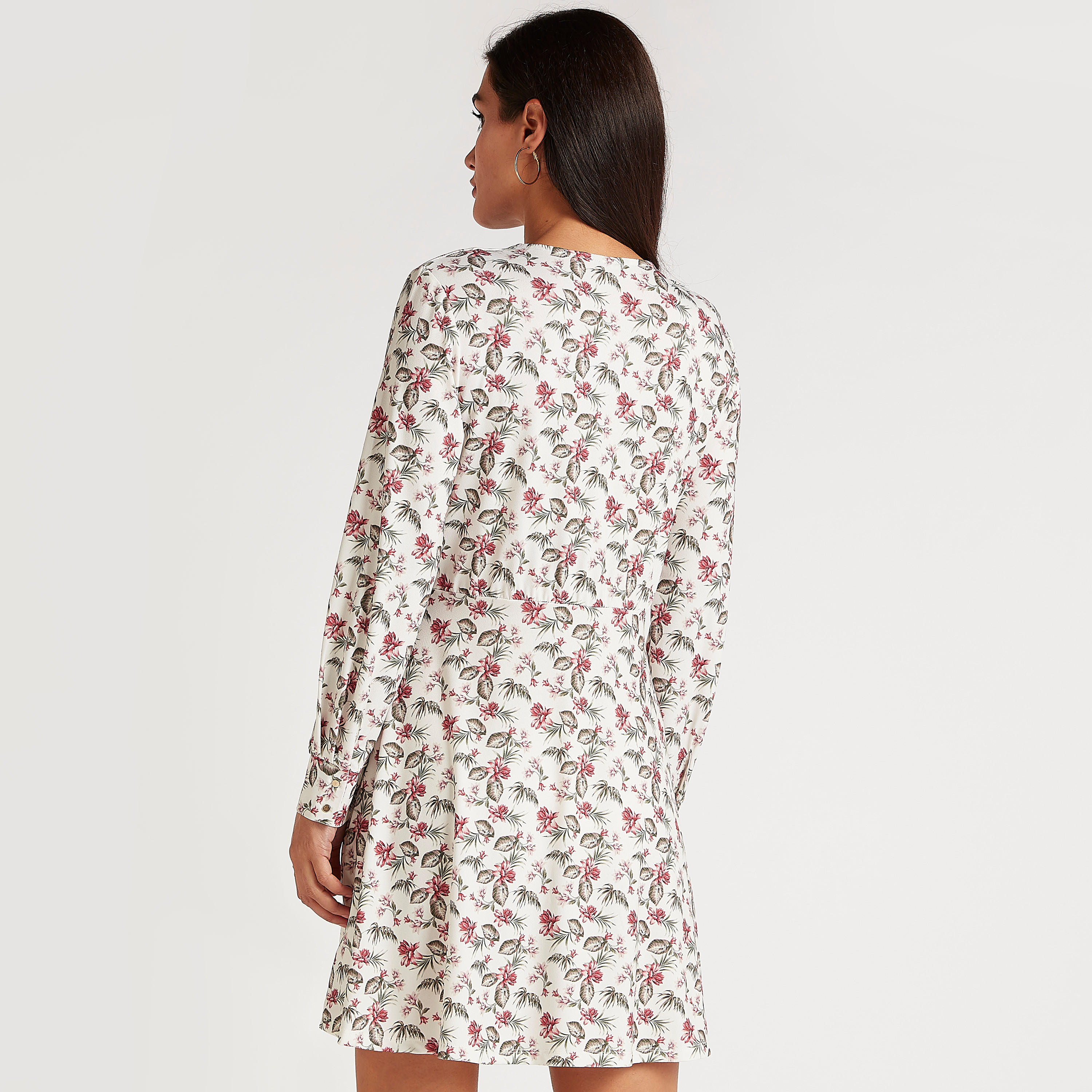 Printed V-neck Tunic with Long Sleeves-women-clothing-shirtsandblouses-blouses-image-4